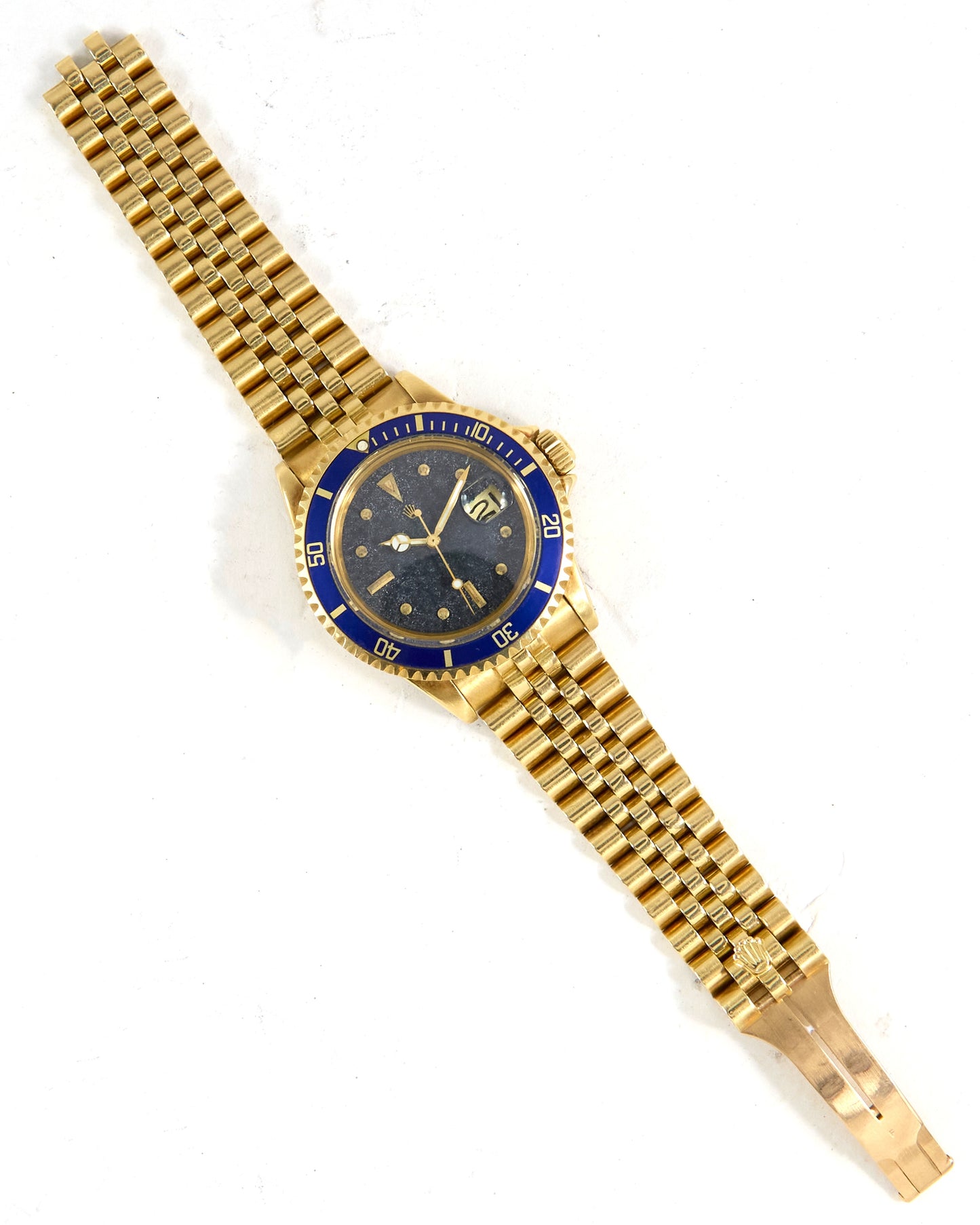 Rolex Submariner 1680 "Volcanic" Dial in Yellow Gold Case and Gold Jubilee Bracelet