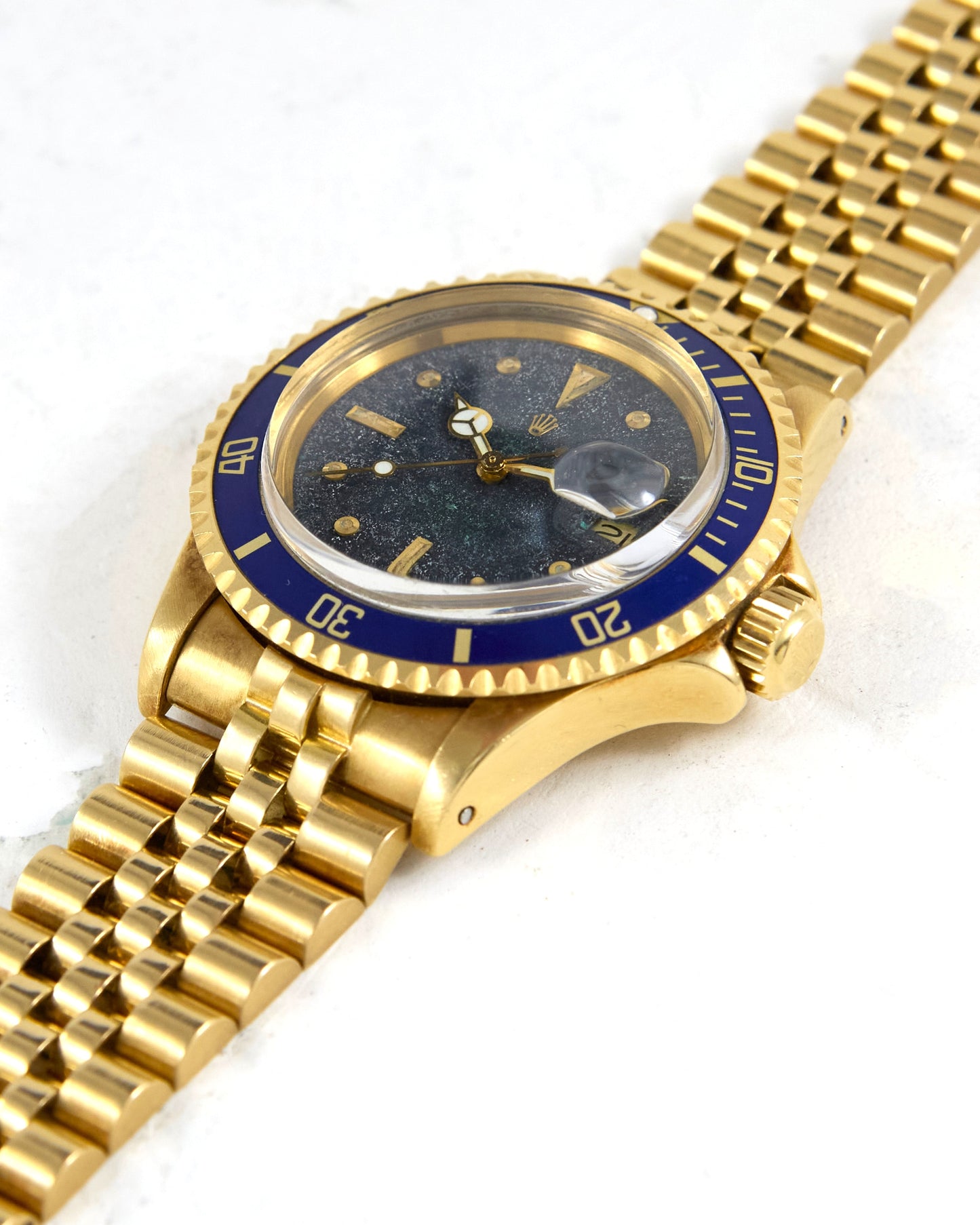 Rolex Submariner 1680 "Volcanic" Dial in Yellow Gold Case and Gold Jubilee Bracelet