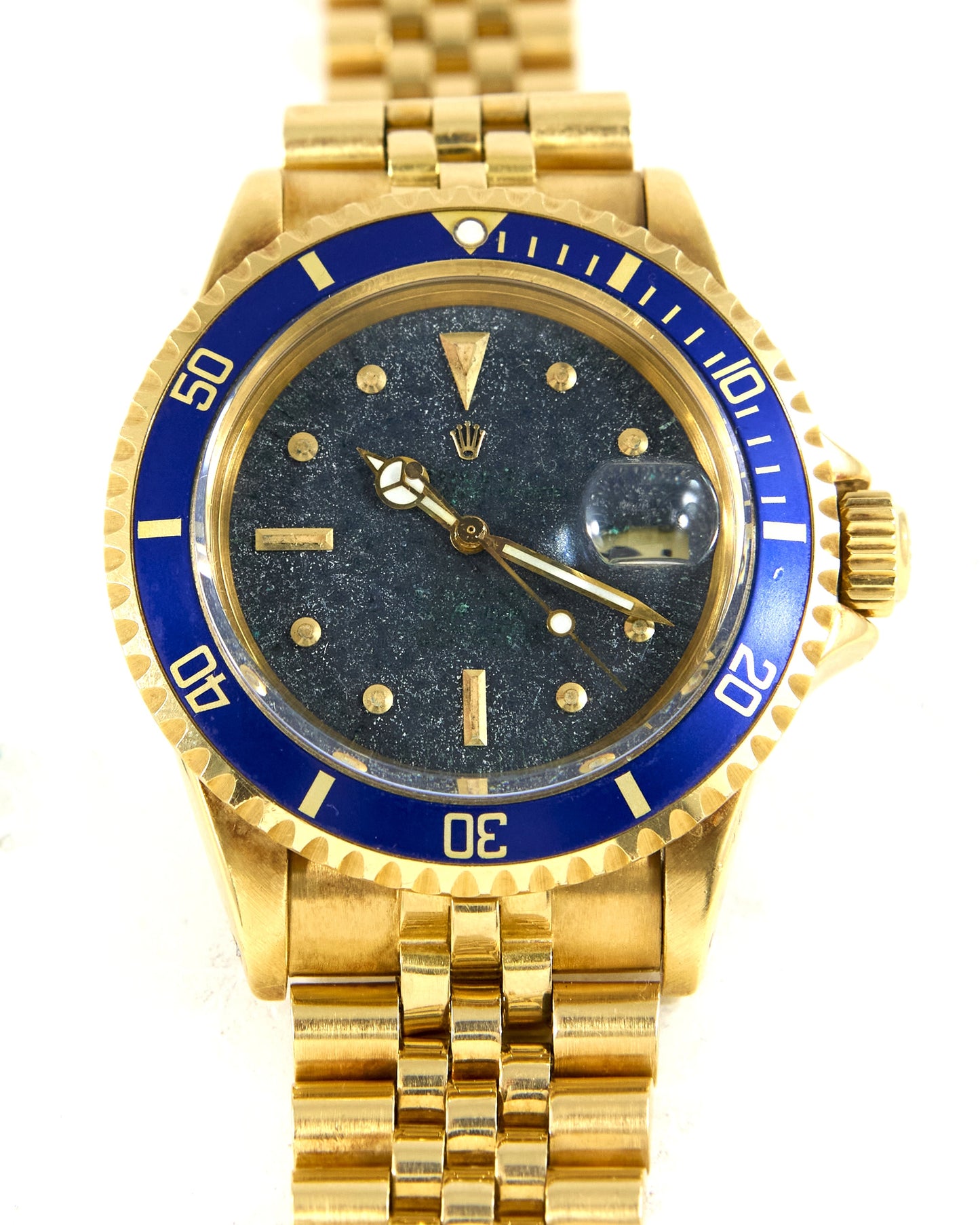 Rolex Submariner 1680 "Volcanic" Dial in Yellow Gold Case and Gold Jubilee Bracelet