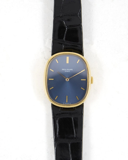Patek Philippe Ellipse 3648 Blue Dial on Leather Strap with Ellipse Buckle