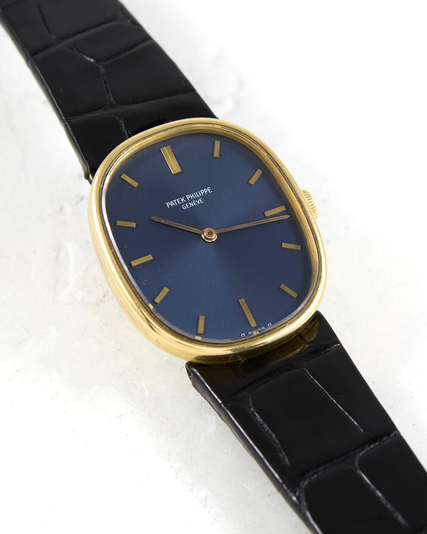Patek Philippe Ellipse 3648 Blue Dial on Leather Strap with Ellipse Buckle