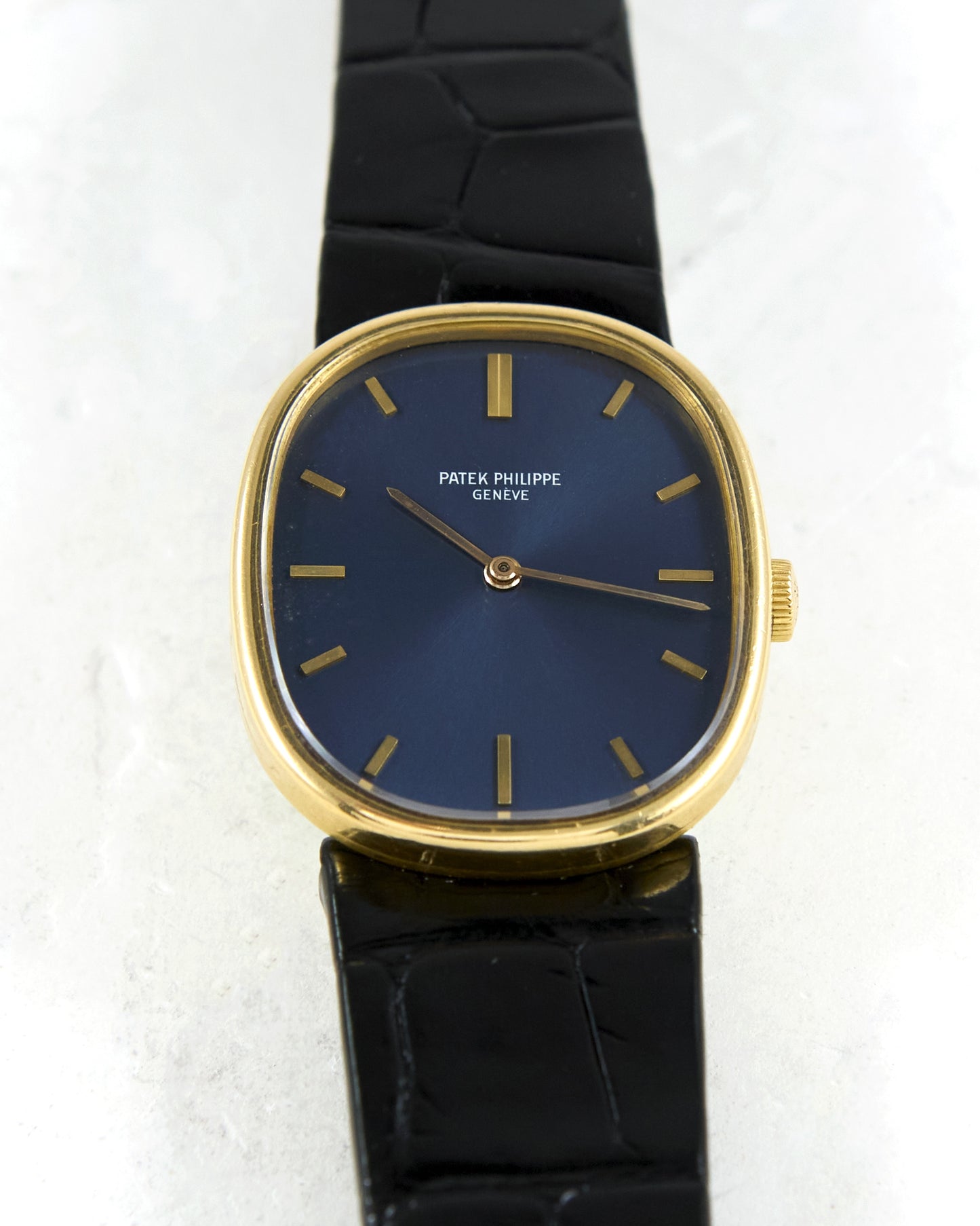 Patek Philippe Ellipse 3648 Blue Dial on Leather Strap with Ellipse Buckle