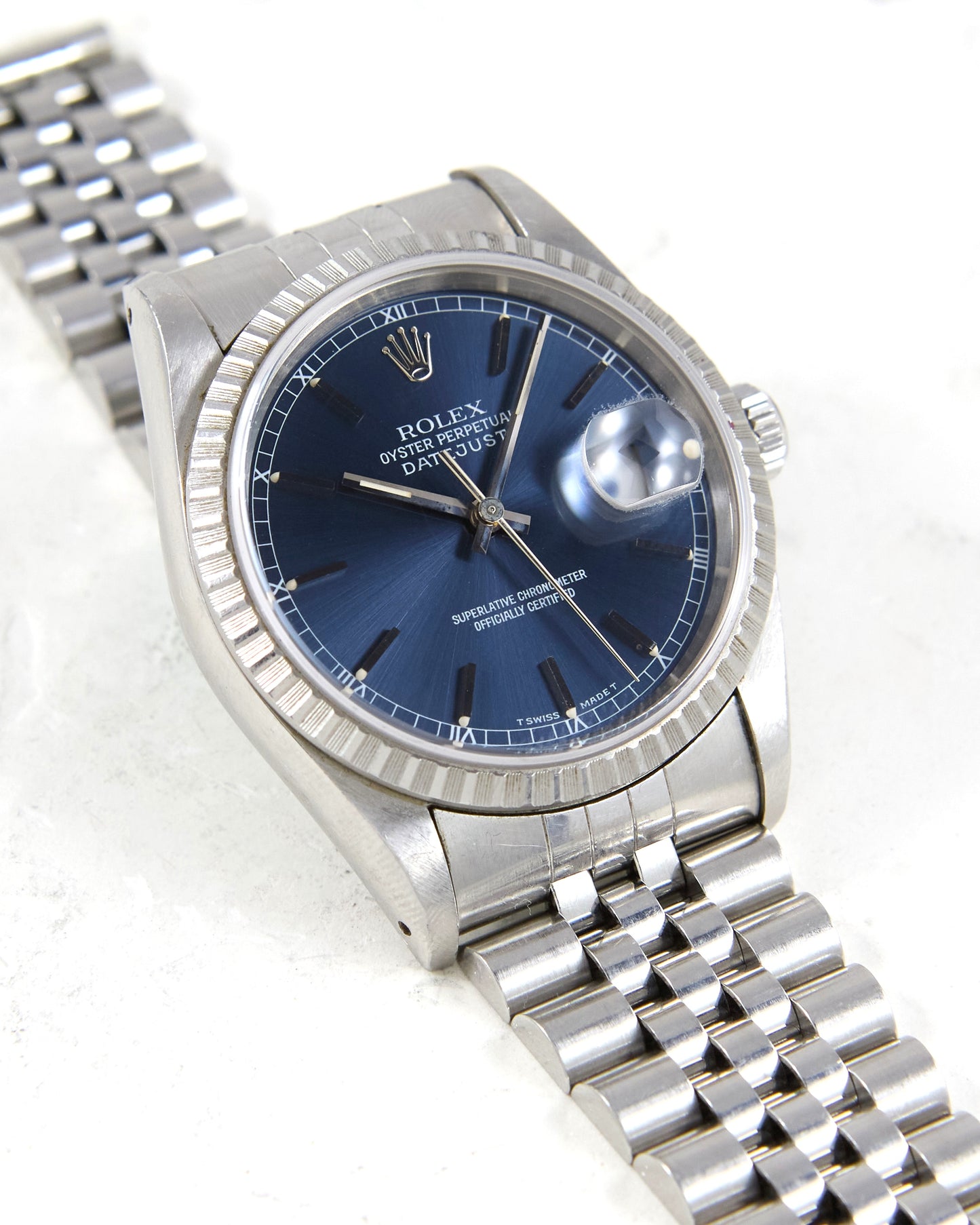 Rolex Datejust 16220 Blue Dial on Jubilee Bracelet