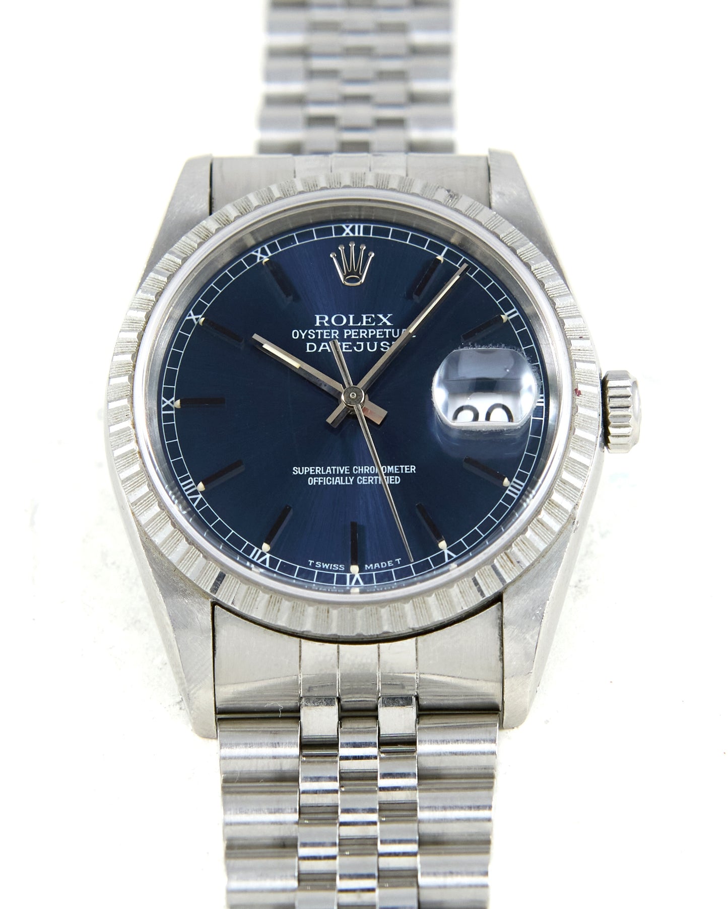 Rolex Datejust 16220 Blue Dial on Jubilee Bracelet