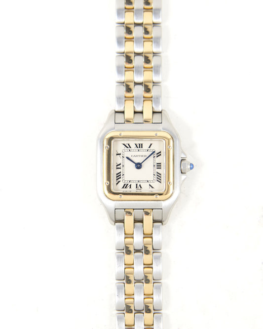 Cartier Panthere Two Row in Steel & Gold Case and Bracelet