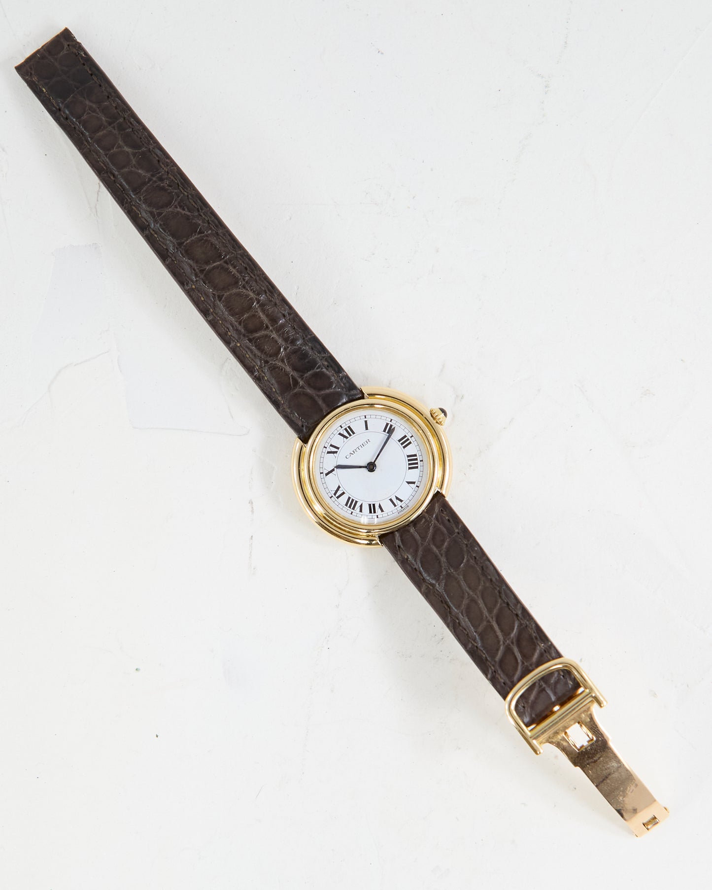 CARTIER VENDOME AUTOMATIC IN GOLD WITH DEPLOYANT BUCKLE