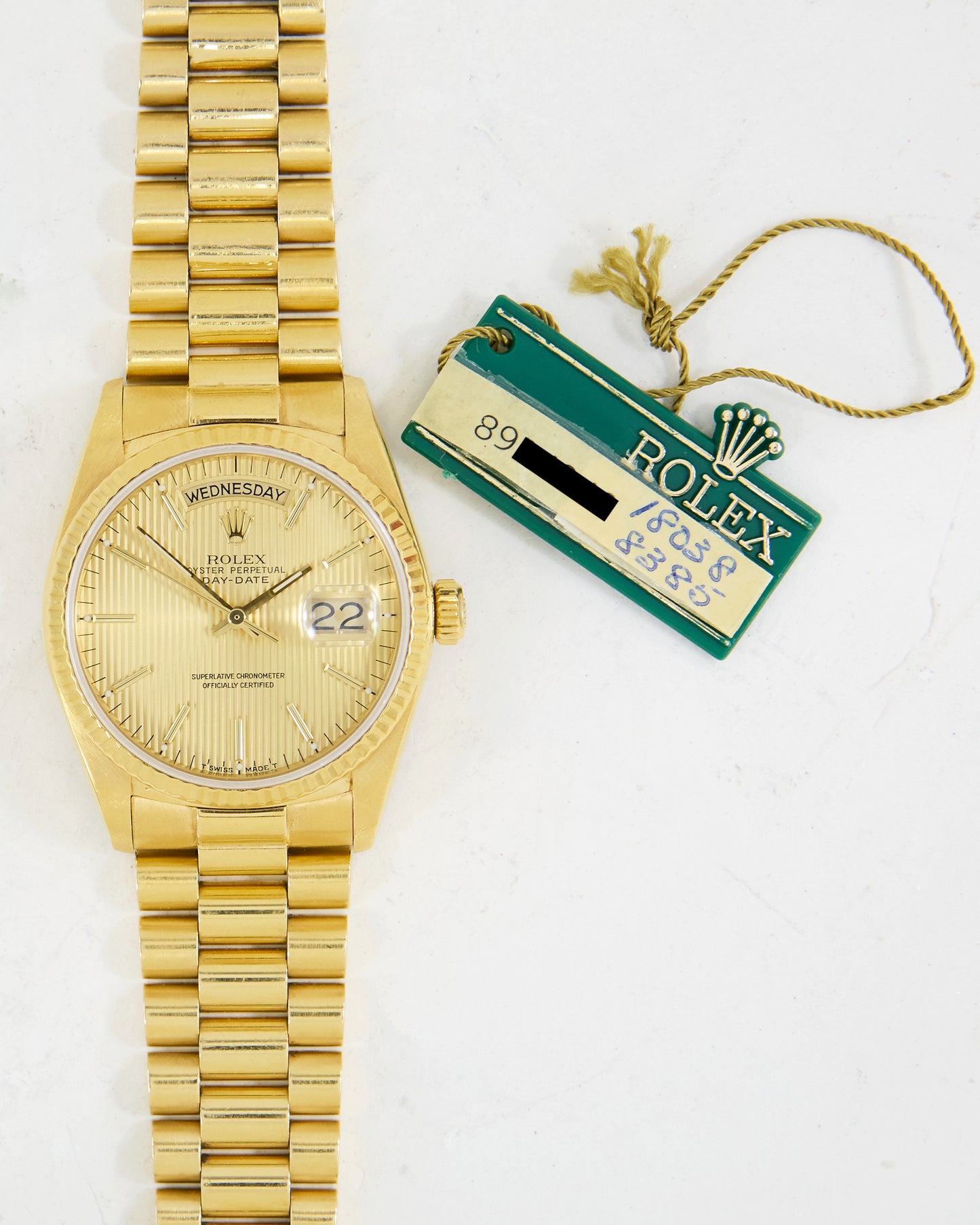 ROLEX DAY-DATE TAPESTRY DIAL YELLOW GOLD ON PRESIDENTIAL BRACELET