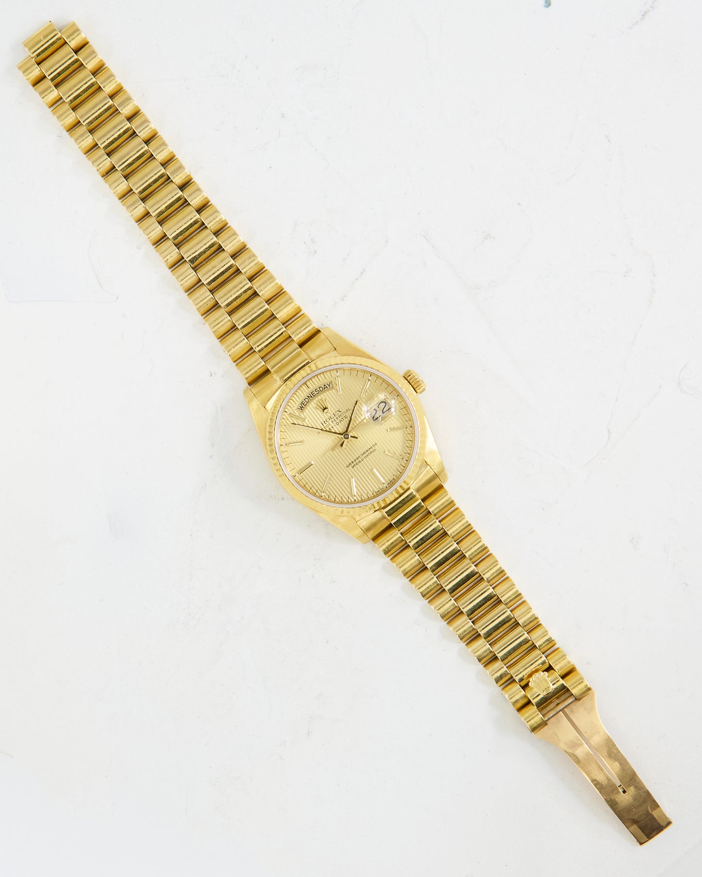 ROLEX DAY-DATE TAPESTRY DIAL YELLOW GOLD ON PRESIDENTIAL BRACELET