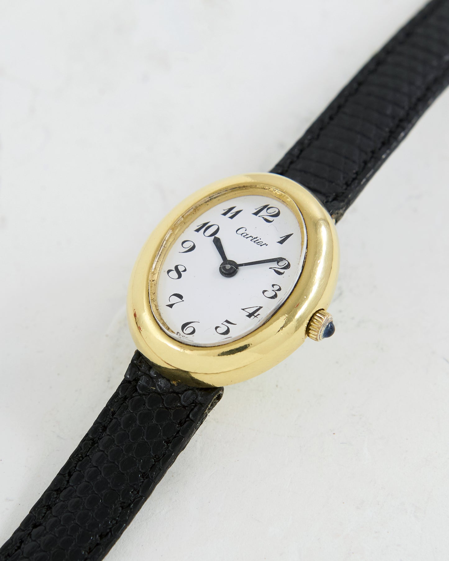 CARTIER BAIGNOIRE BREGUET NUMERAL DIAL ON SIGNED STRAP & BUCKLE
