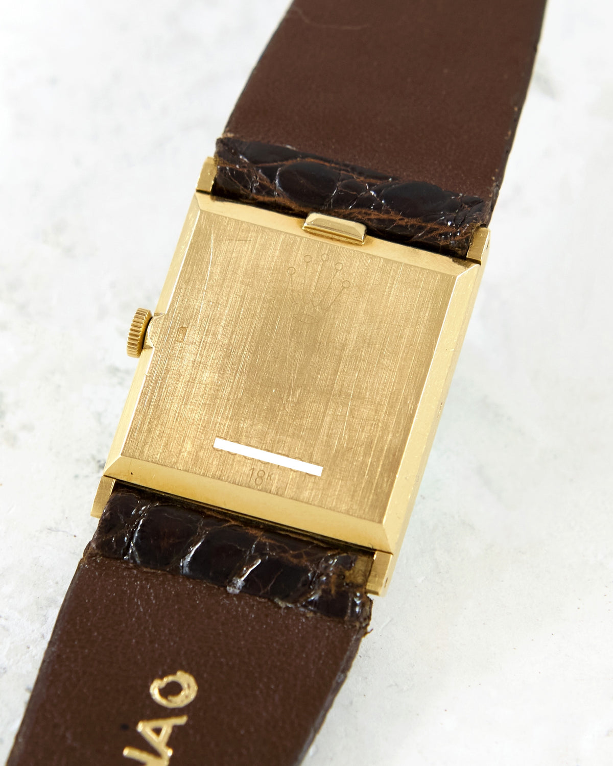 Rolex Cellini 4014 Maroon Dial in Yellow Gold Case on Leather Strap