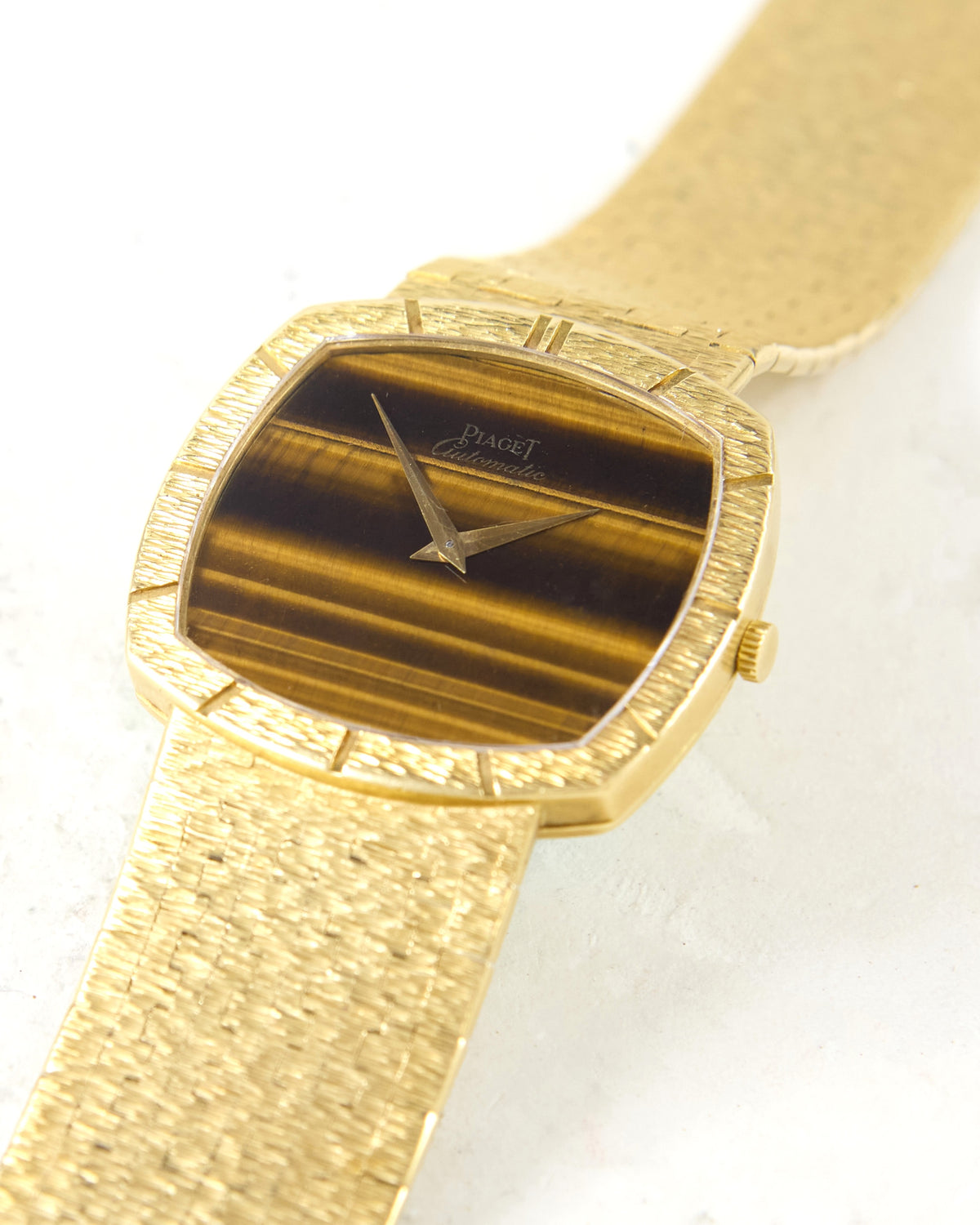 Piaget Automatic 12421 Tiger Eye Dial in Yellow Gold Case and Bracelet