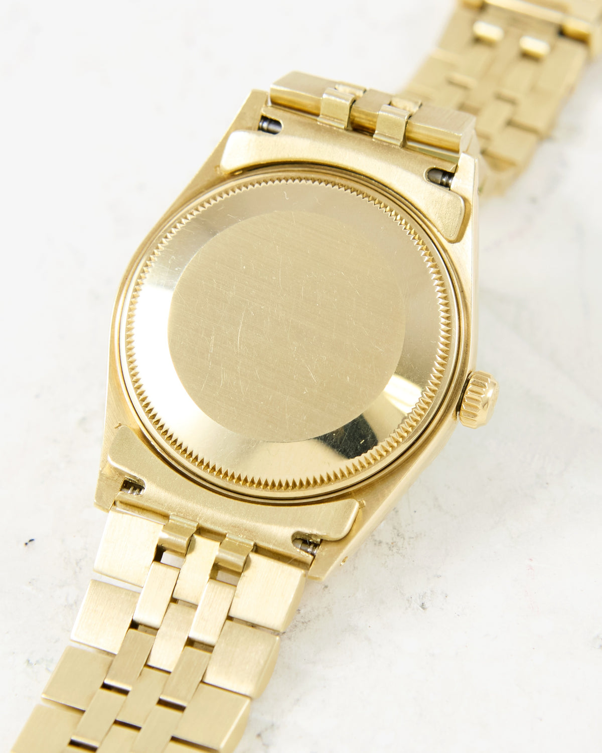 Rolex Date 15007 Smooth Bezel Champagne Dial in 14K Yellow Gold Case and Bracelet