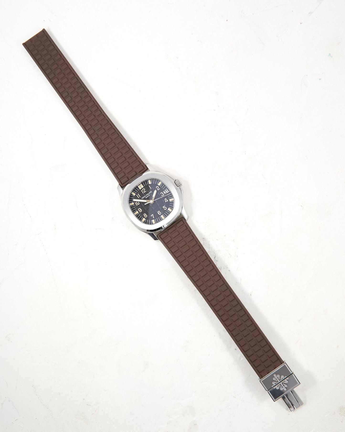 Patek Philippe Aquanaut 5066a in Steel Case on Uncut Brown Rubber Strap with Box & Papers