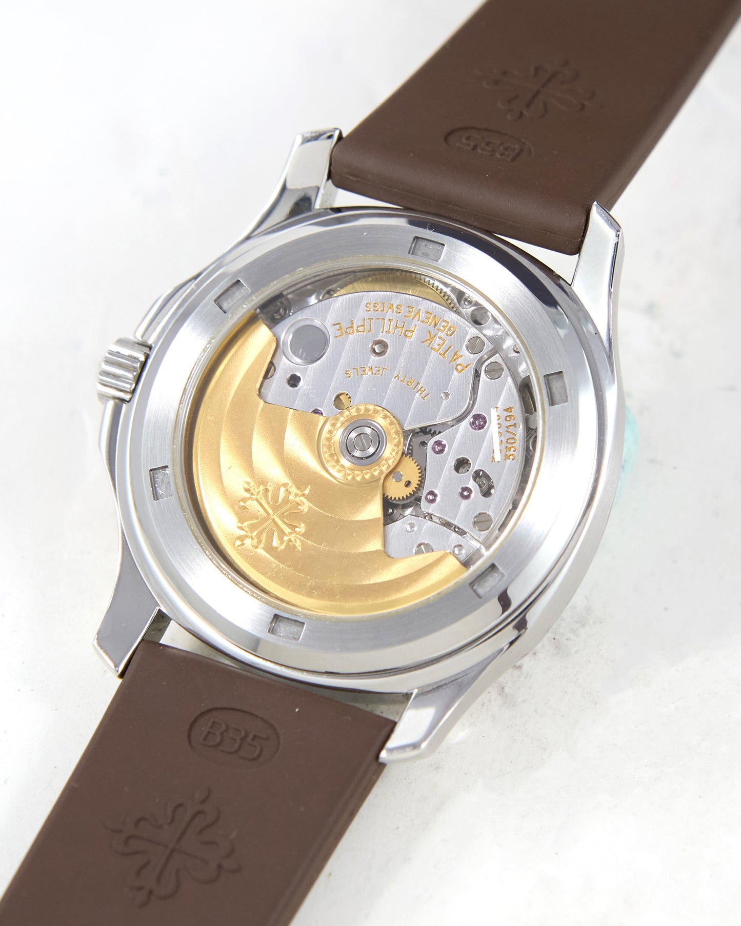 Patek Philippe Aquanaut 5066a in Steel Case on Uncut Brown Rubber Strap with Box & Papers