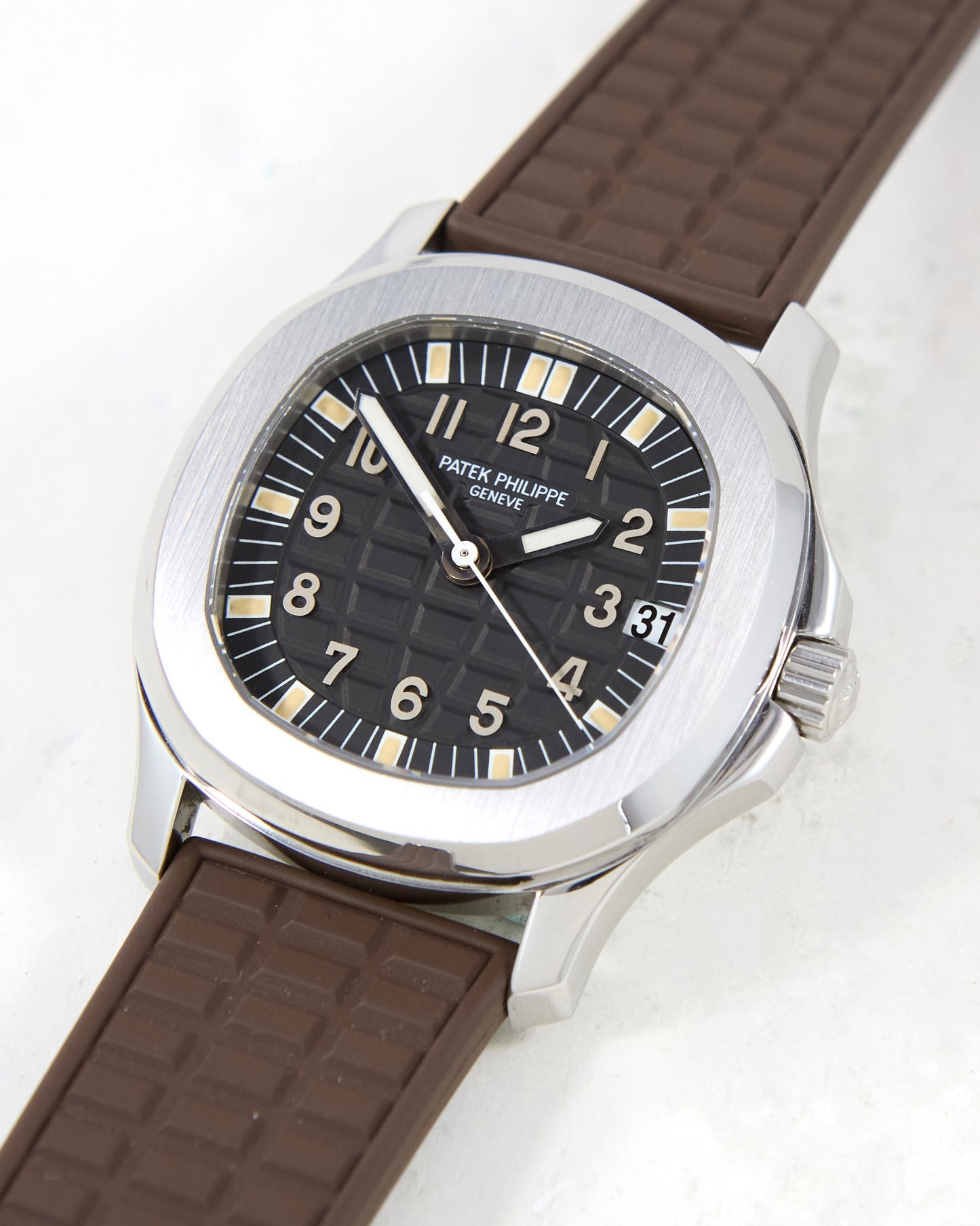 Patek Philippe Aquanaut 5066a in Steel Case on Uncut Brown Rubber Strap with Box & Papers