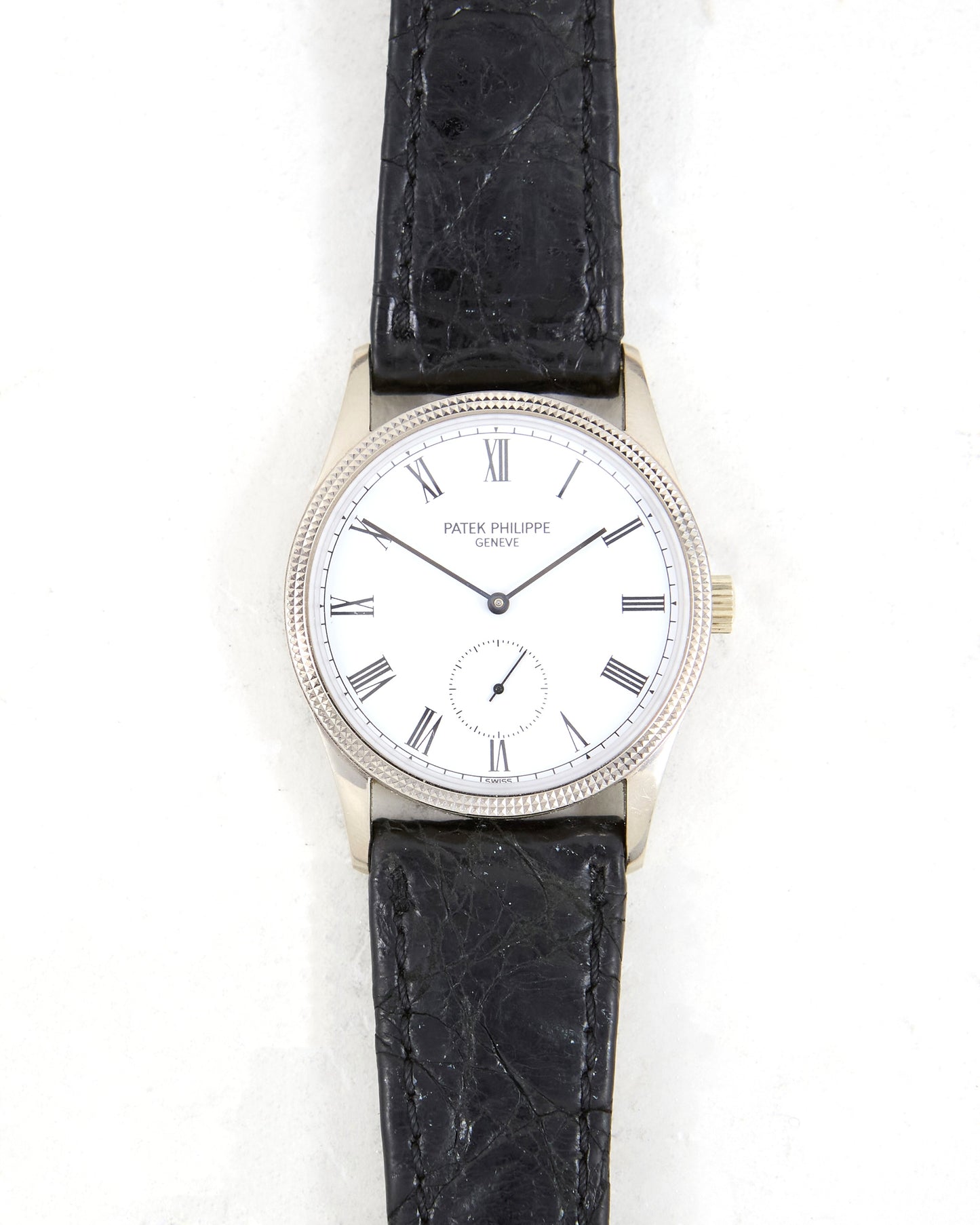 Patek Philippe Calatrava 3796G in White Gold on Leather Strap and Buckle with Box & Papers