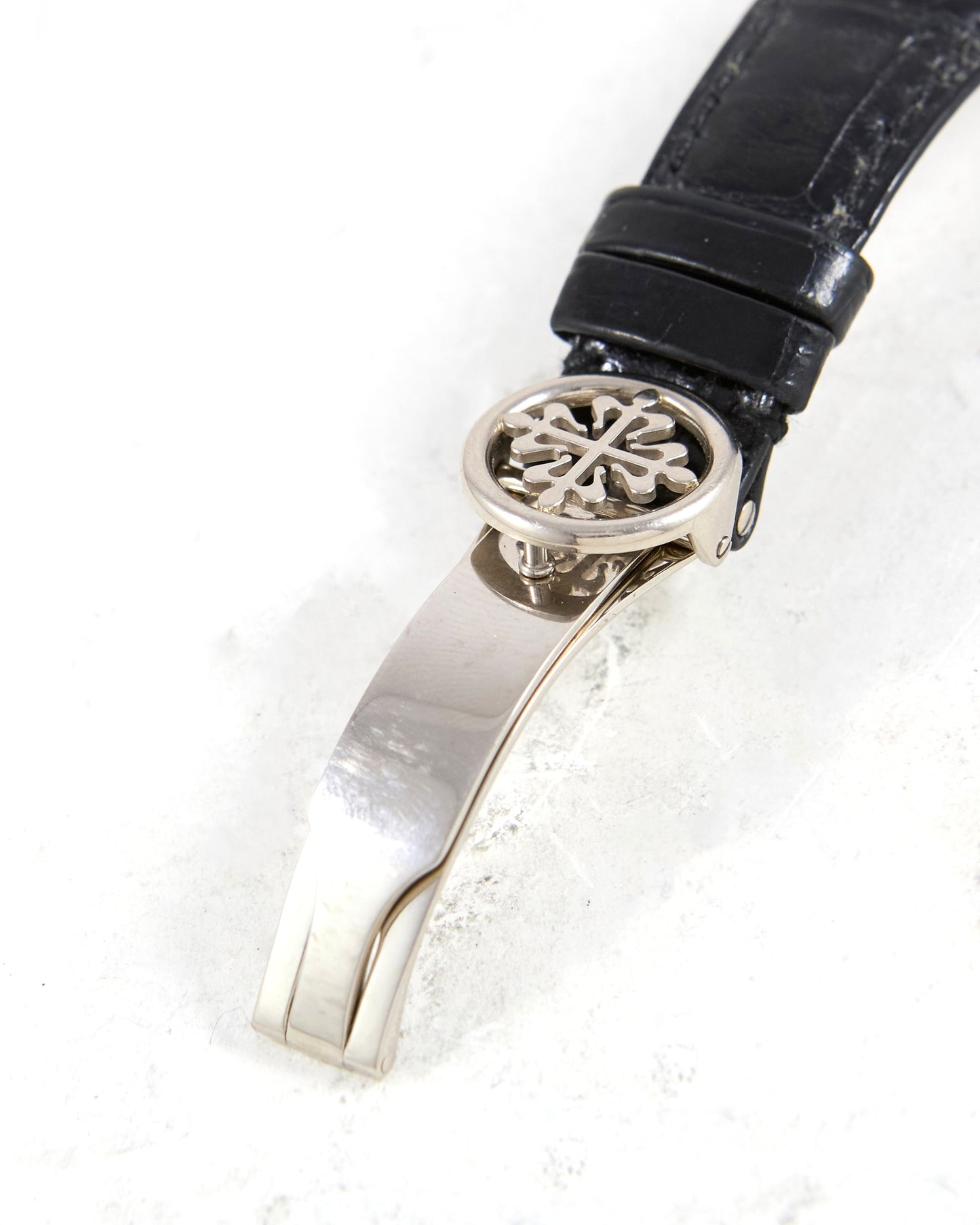 Patek Philippe World Time 5110G in White Gold on Leather Strap and Deployant Buckle