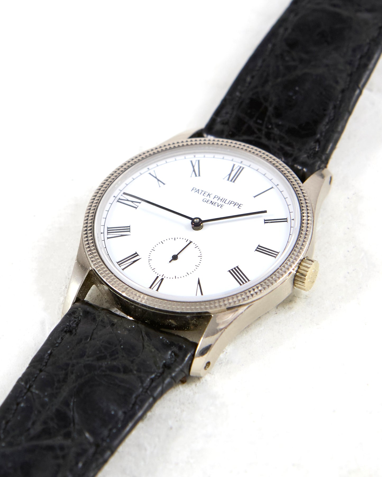 Patek Philippe Calatrava 3796G in White Gold on Leather Strap and Buckle with Box & Papers