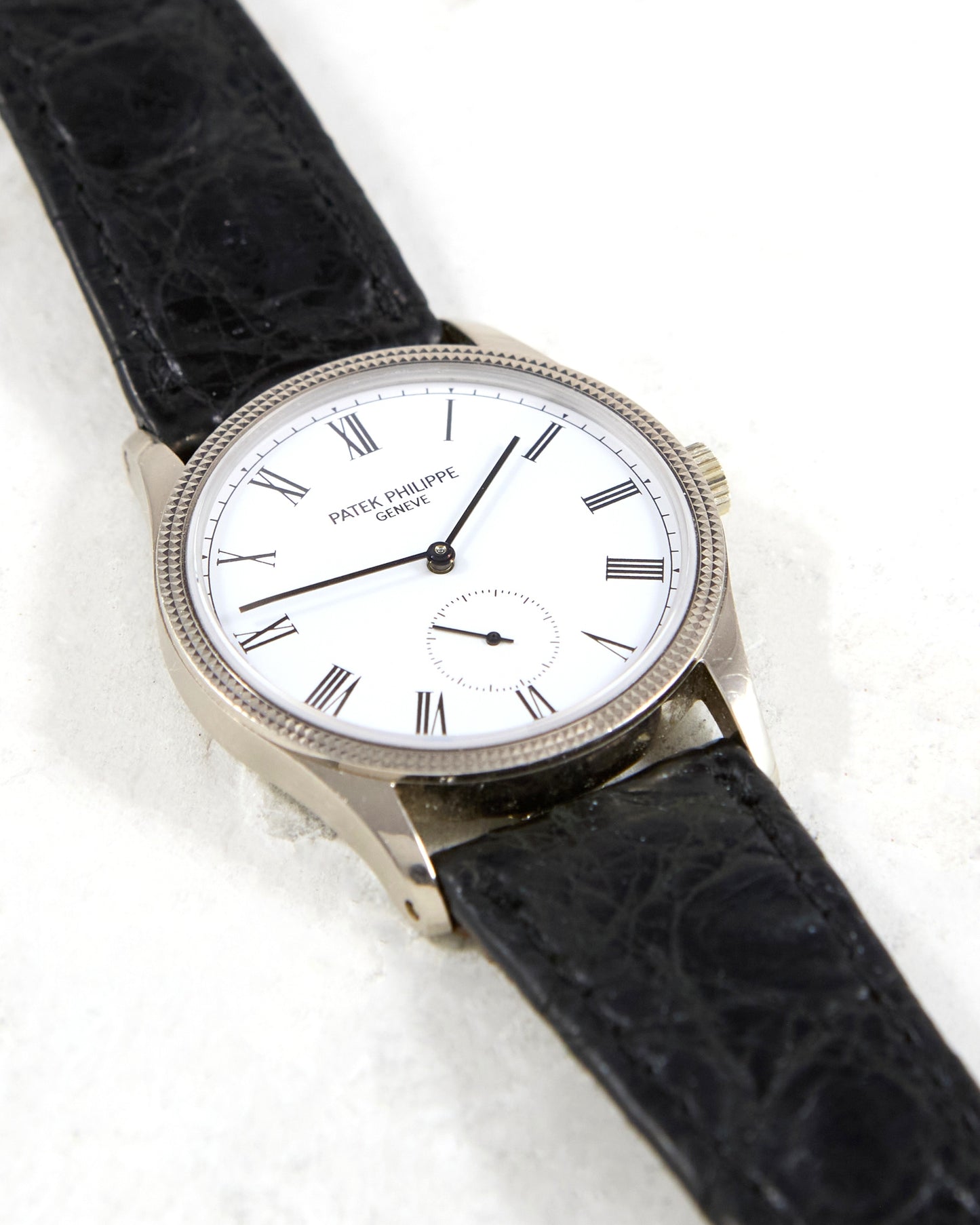 Patek Philippe Calatrava 3796G in White Gold on Leather Strap and Buckle with Box & Papers