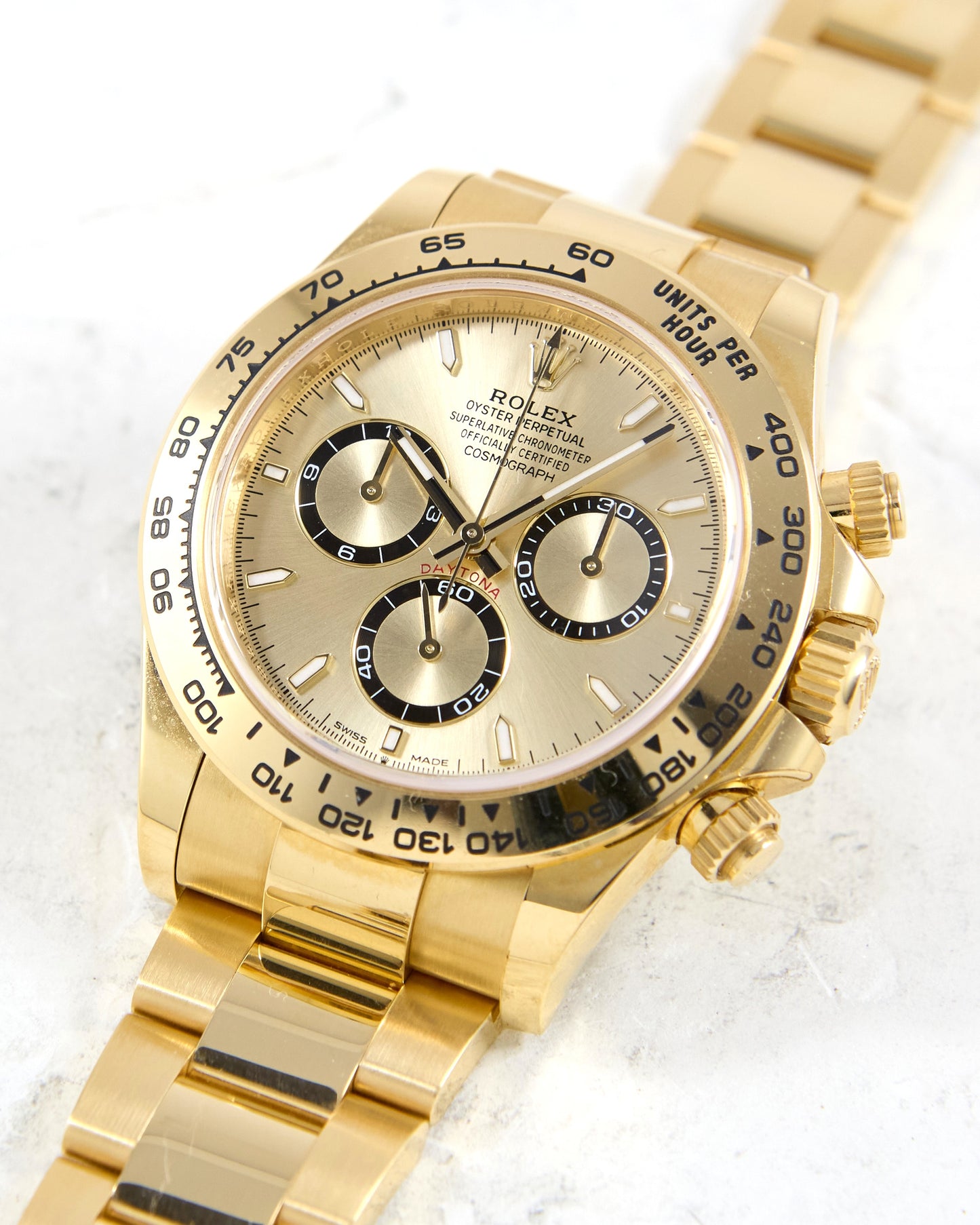 Rolex Daytona 126508 Champagne "Pikachu" Dial in Yellow Gold with Box & Papers