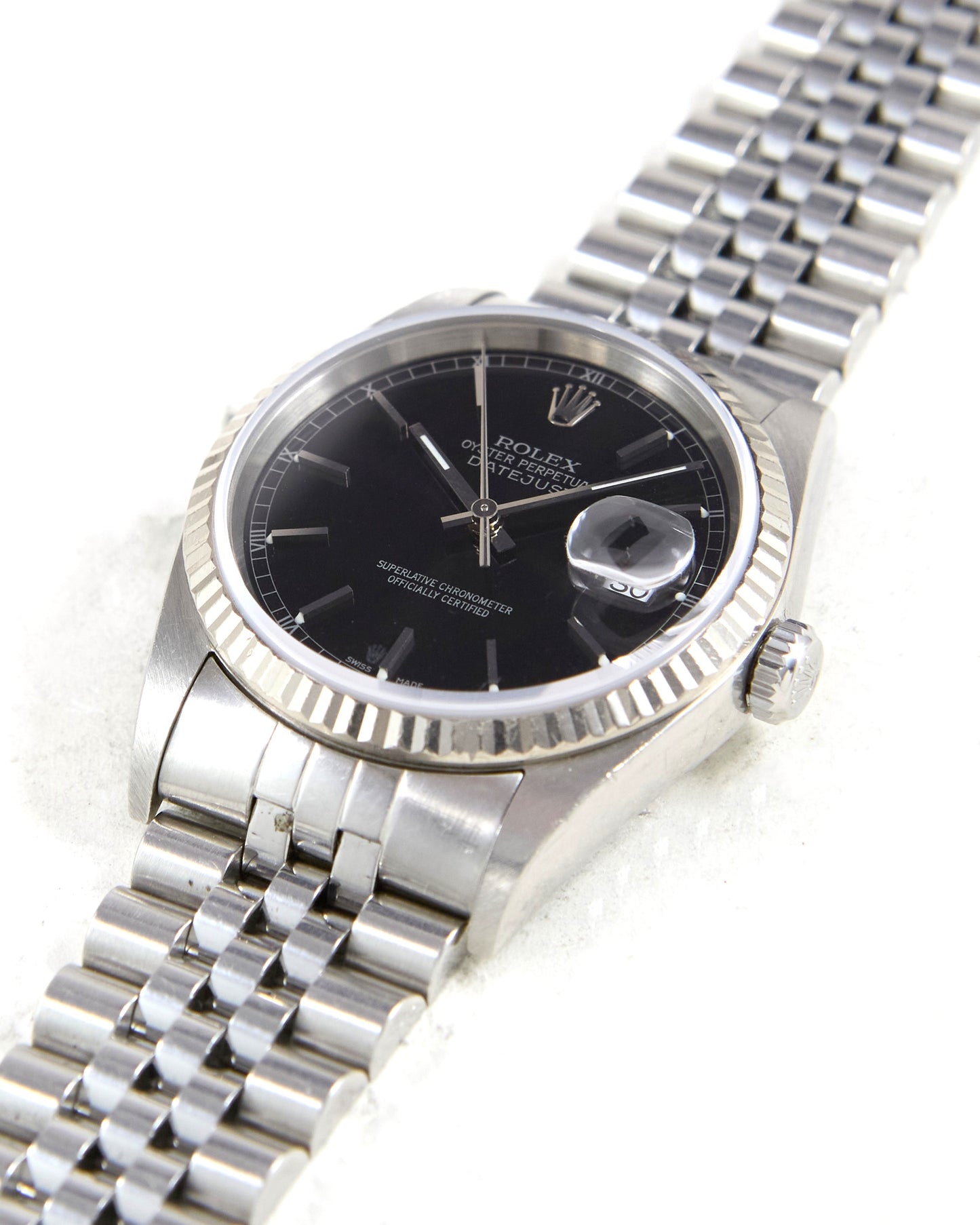 Rolex Datejust 16234 Black Dial on Jubilee Bracelet with Box & Papers
