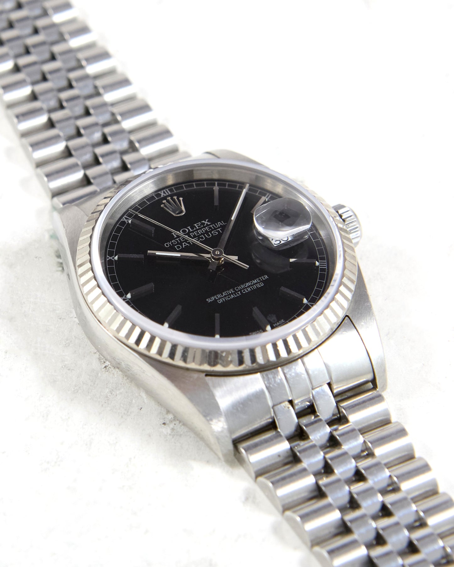 Rolex Datejust 16234 Black Dial on Jubilee Bracelet with Box & Papers