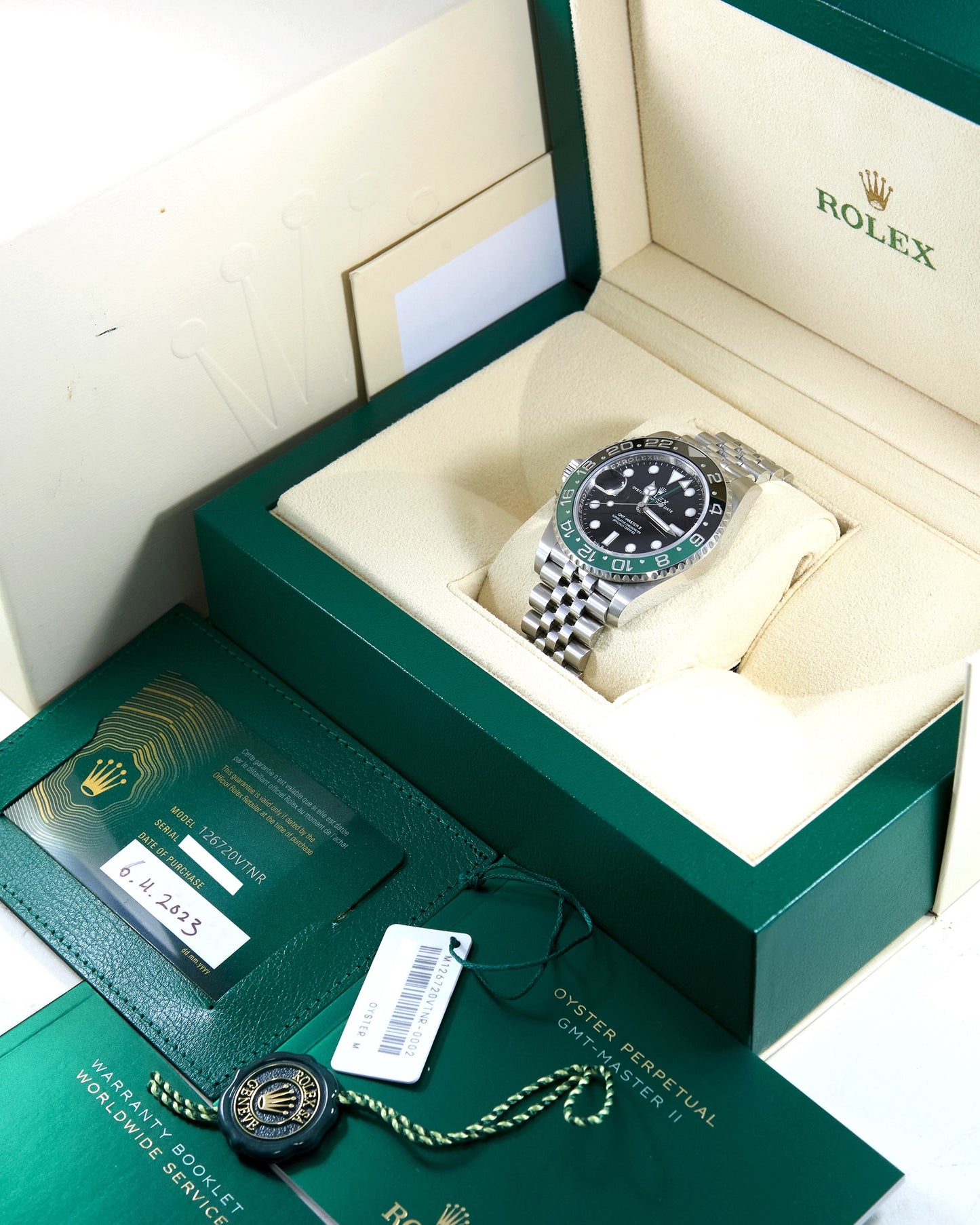 Rolex GMT-Master II 126710VTNR "Sprite" on Jubilee Bracelet with Box & Papers