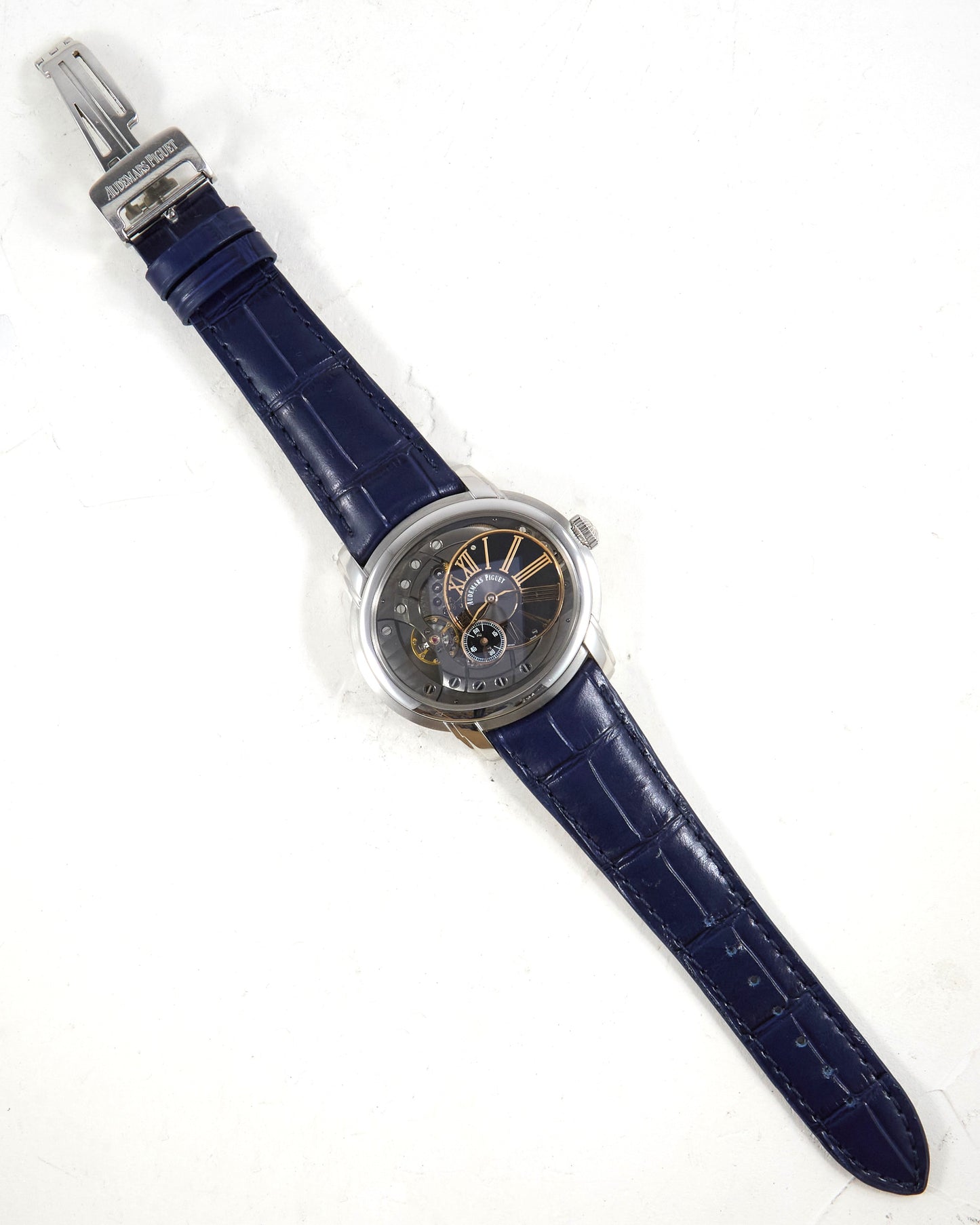 Audemars Piguet Millenary 15350ST in Steel Case on Leather Strap and Deployant Buckle