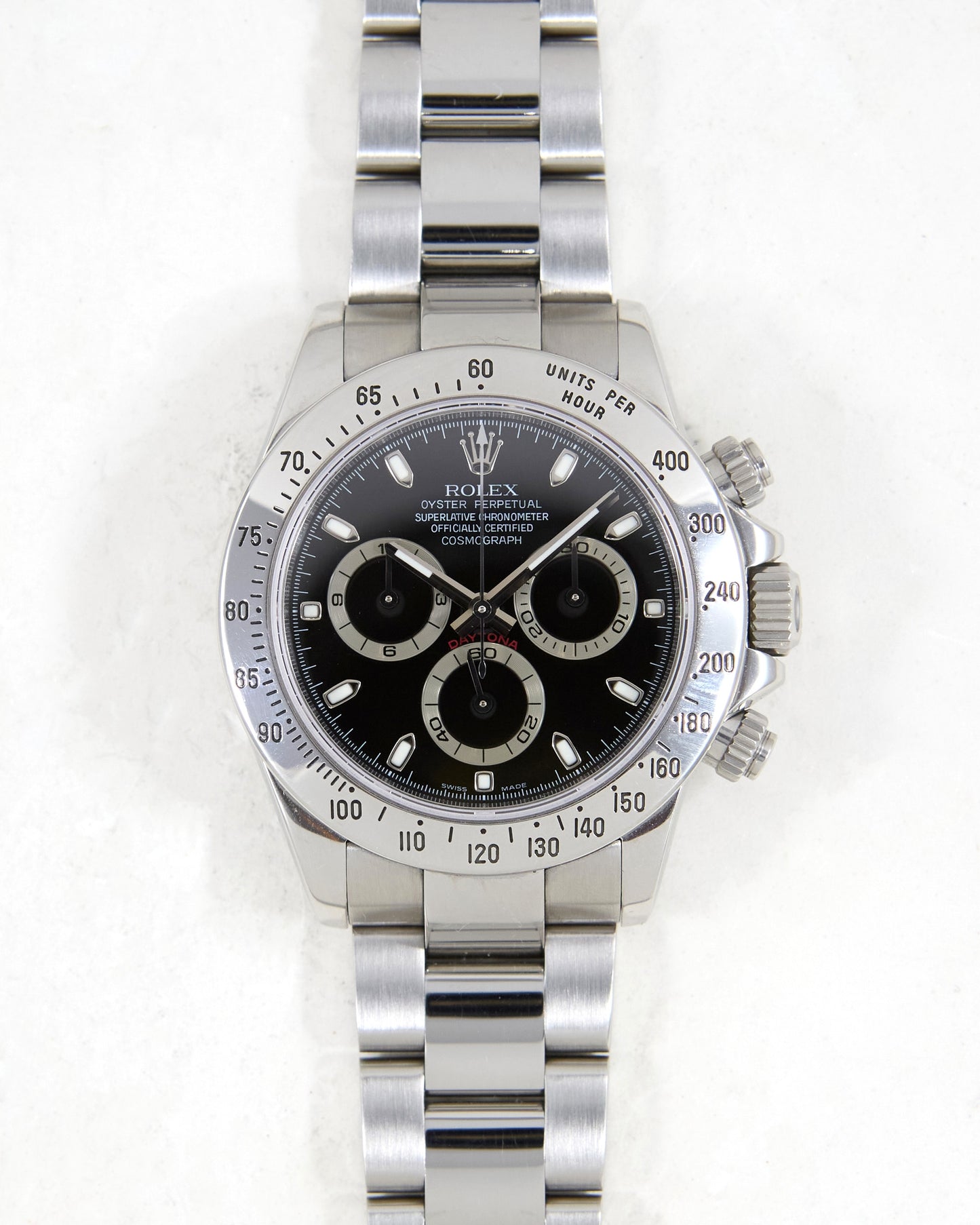 Rolex Daytona 116520 Black Dial on Oyster Bracelet with Box & Papers
