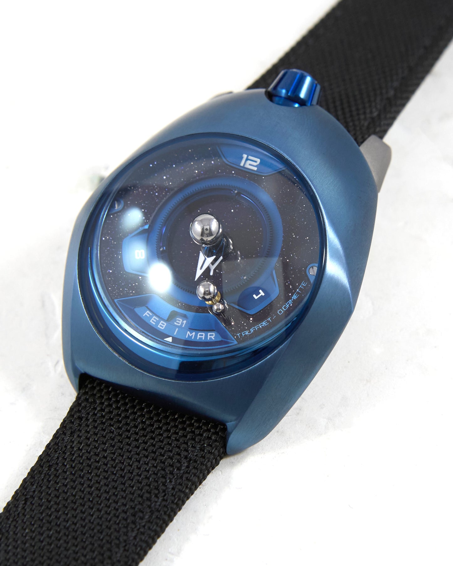Spaceone Blue Tellurium Aventurine Dial in Titanium Case with Box & Papers - Limited Edition 200 Made
