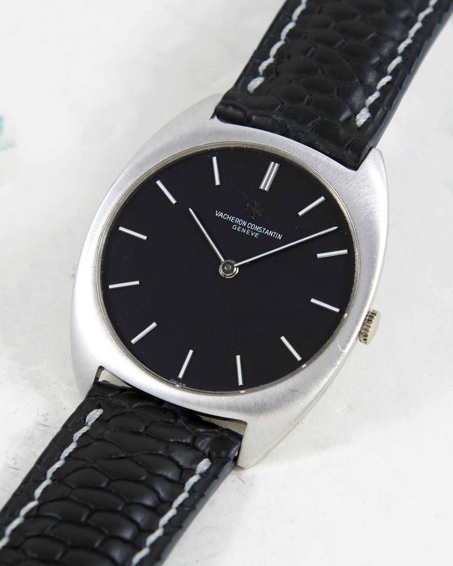 Vacheron Constantin Tonneau 2093 in White Gold Case on Leather Strap and Buckle