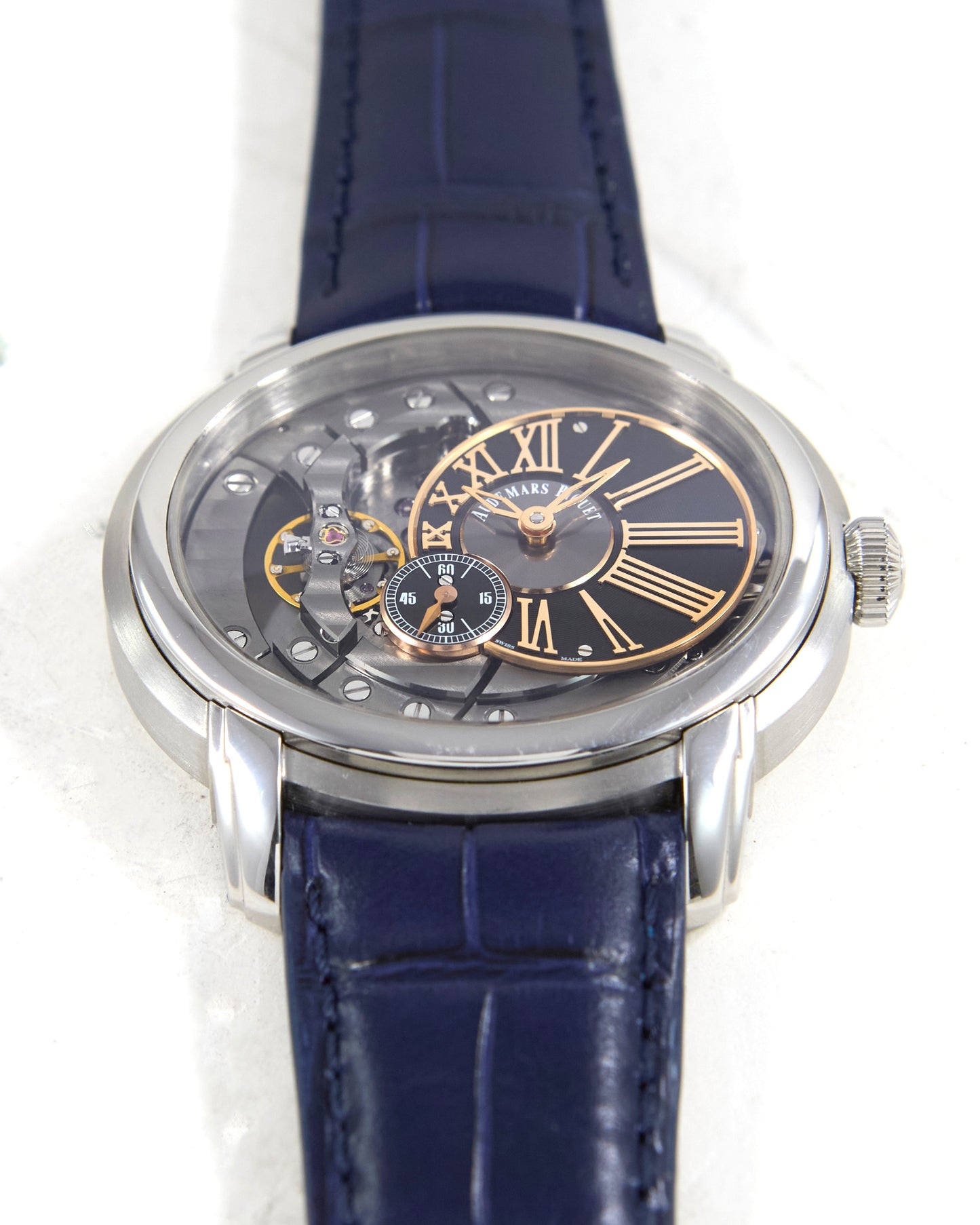 Audemars Piguet Millenary 15350ST in Steel Case on Leather Strap and Deployant Buckle