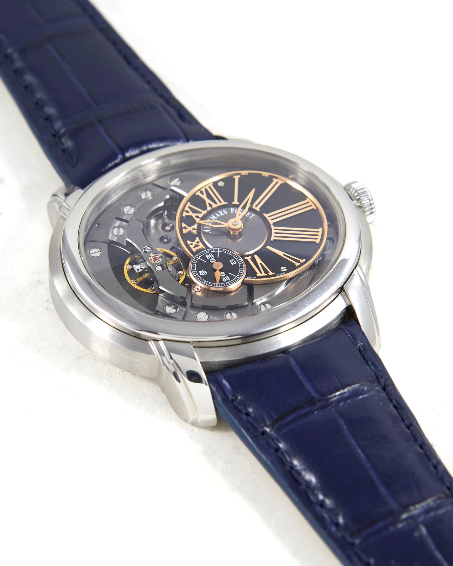 Audemars Piguet Millenary 15350ST in Steel Case on Leather Strap and Deployant Buckle