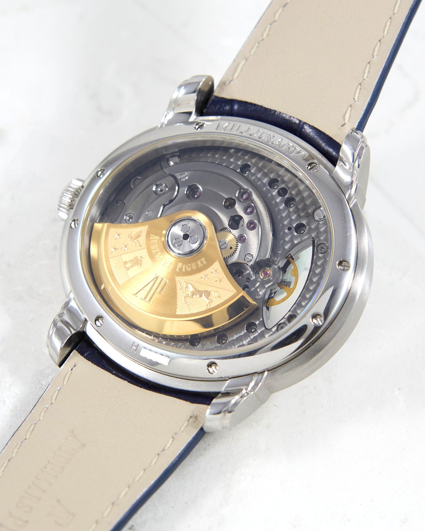 Audemars Piguet Millenary 15350ST in Steel Case on Leather Strap and Deployant Buckle