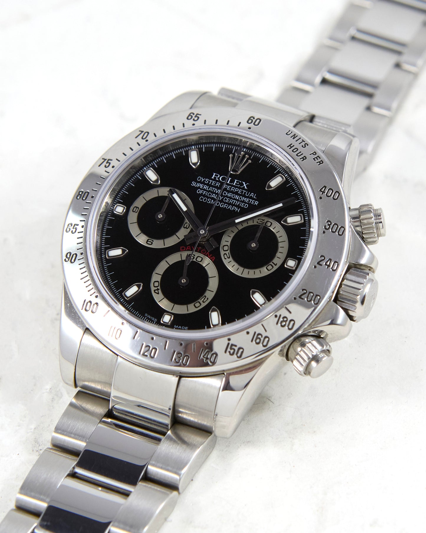 Rolex Daytona 116520 Black Dial on Oyster Bracelet with Box & Papers