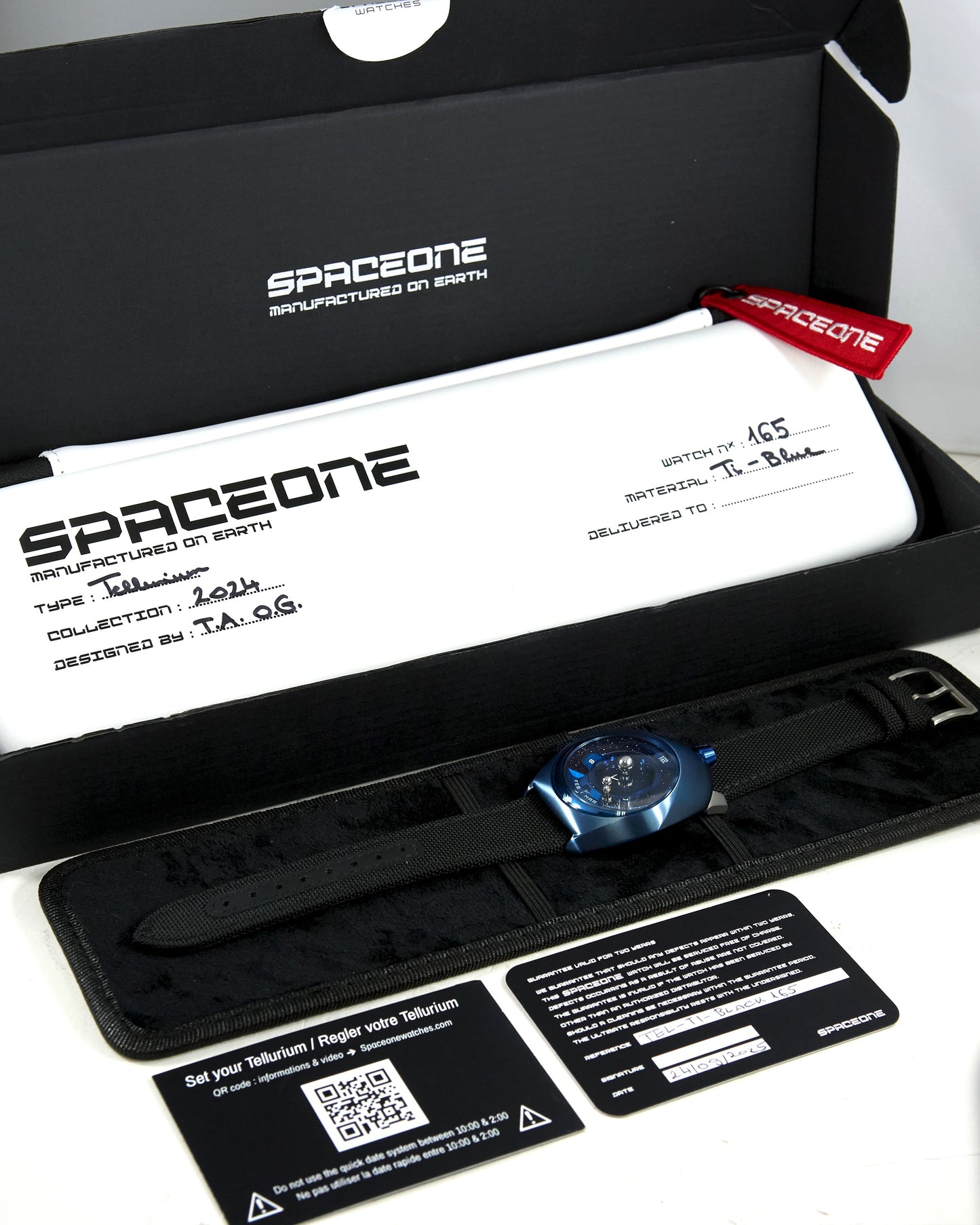 Spaceone Blue Tellurium Aventurine Dial in Titanium Case with Box & Papers - Limited Edition 200 Made