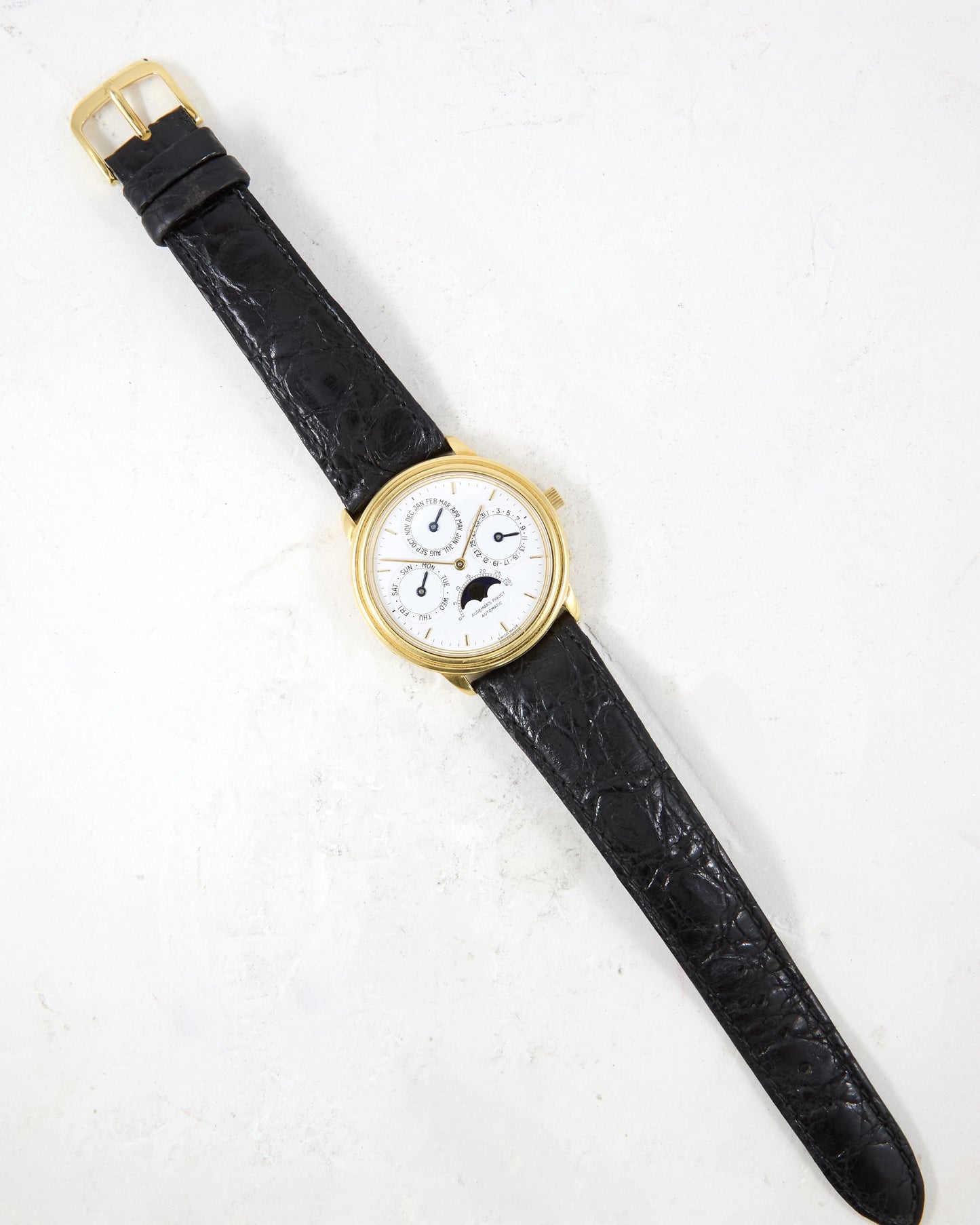 Audemars Piguet Quantieme Perpetual Automatic 25657BA with Sapphire Case Back on Leather Strap and Buckle
