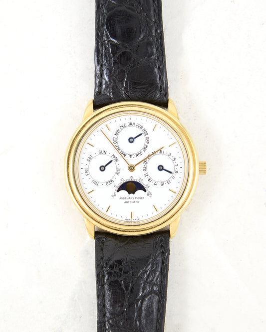 Audemars Piguet Quantieme Perpetual Automatic 25661BA with Sapphire Case Back on Leather Strap and Buckle