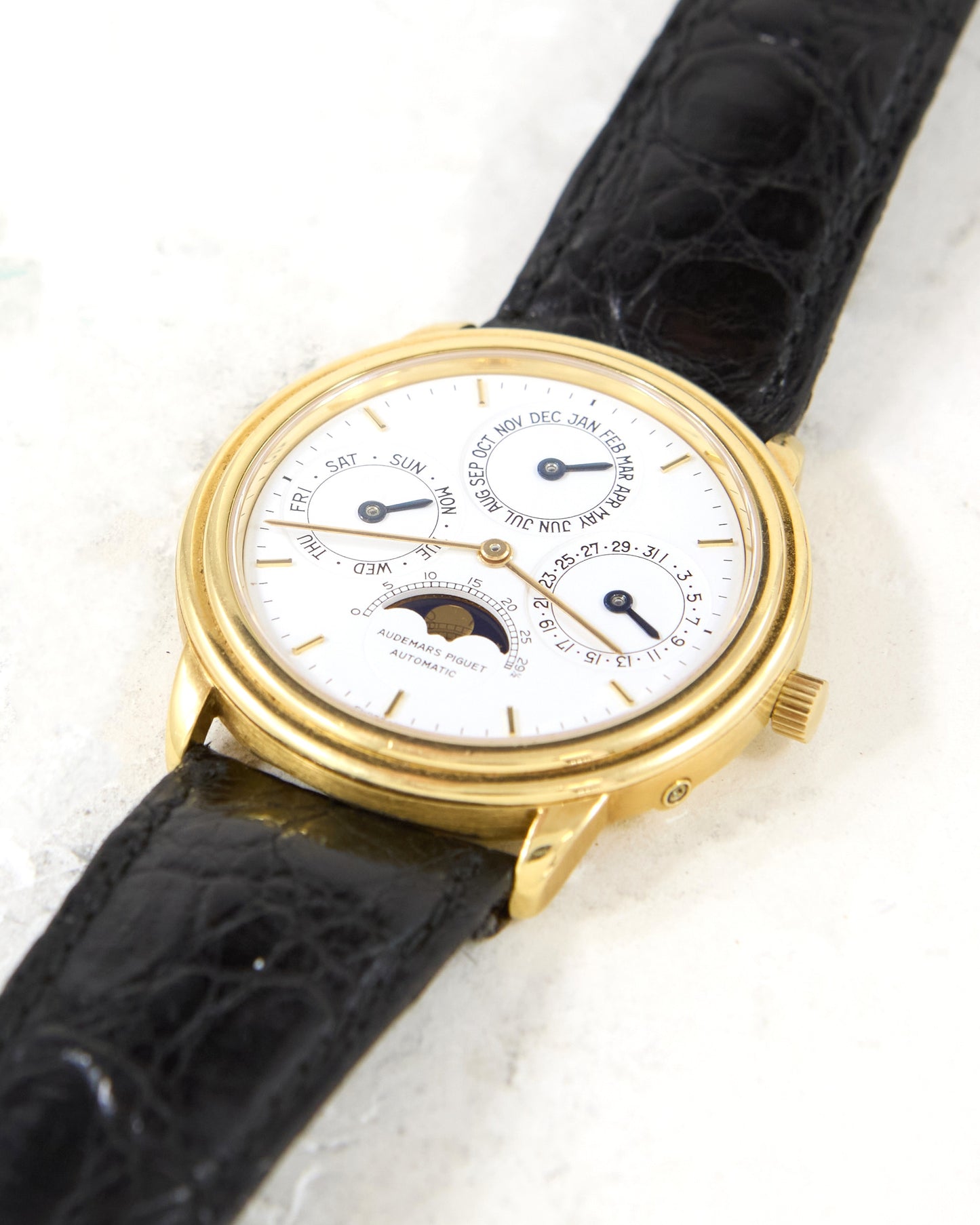 Audemars Piguet Quantieme Perpetual Automatic 25657BA with Sapphire Case Back on Leather Strap and Buckle