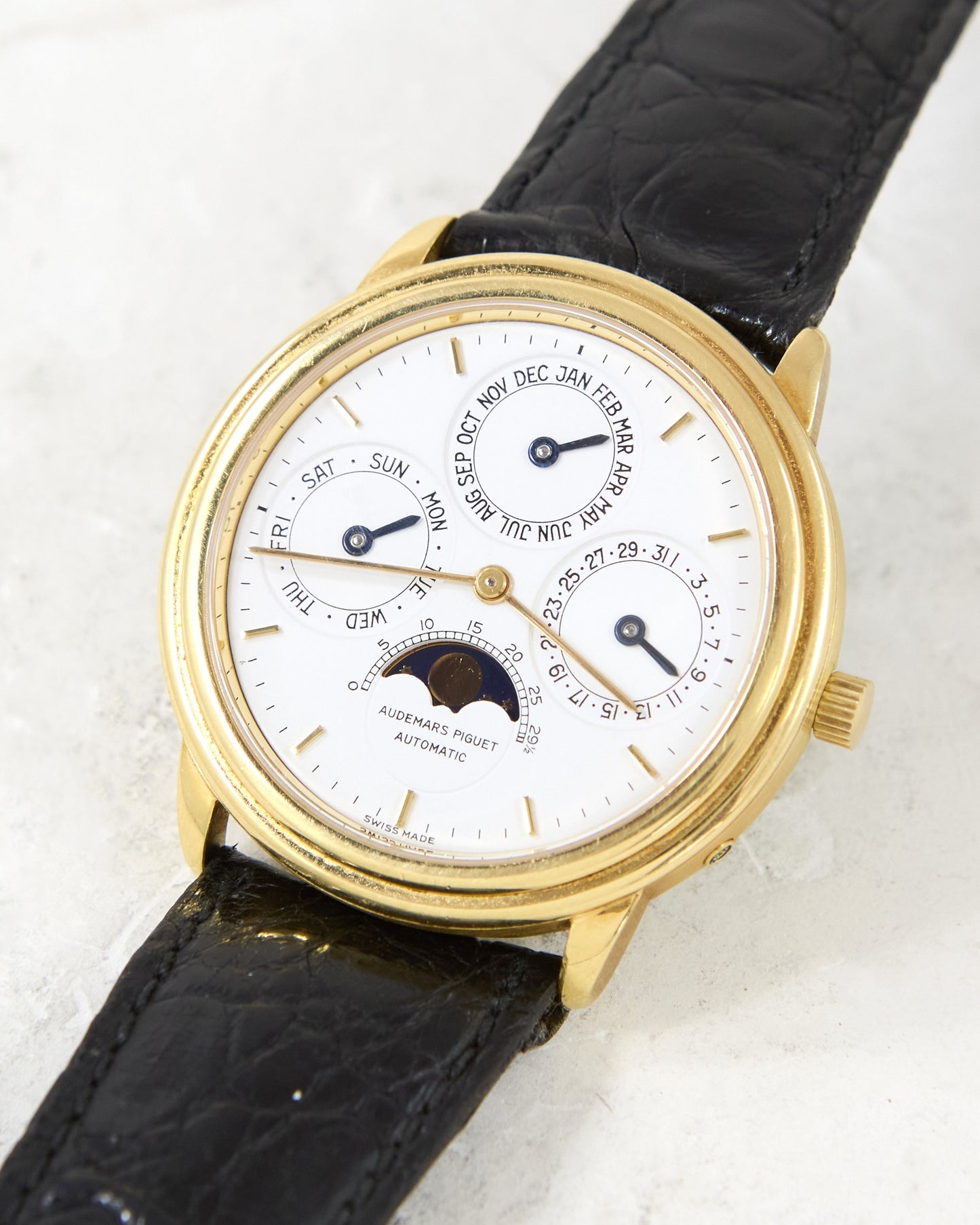 Audemars Piguet Quantieme Perpetual Automatic 25657BA with Sapphire Case Back on Leather Strap and Buckle