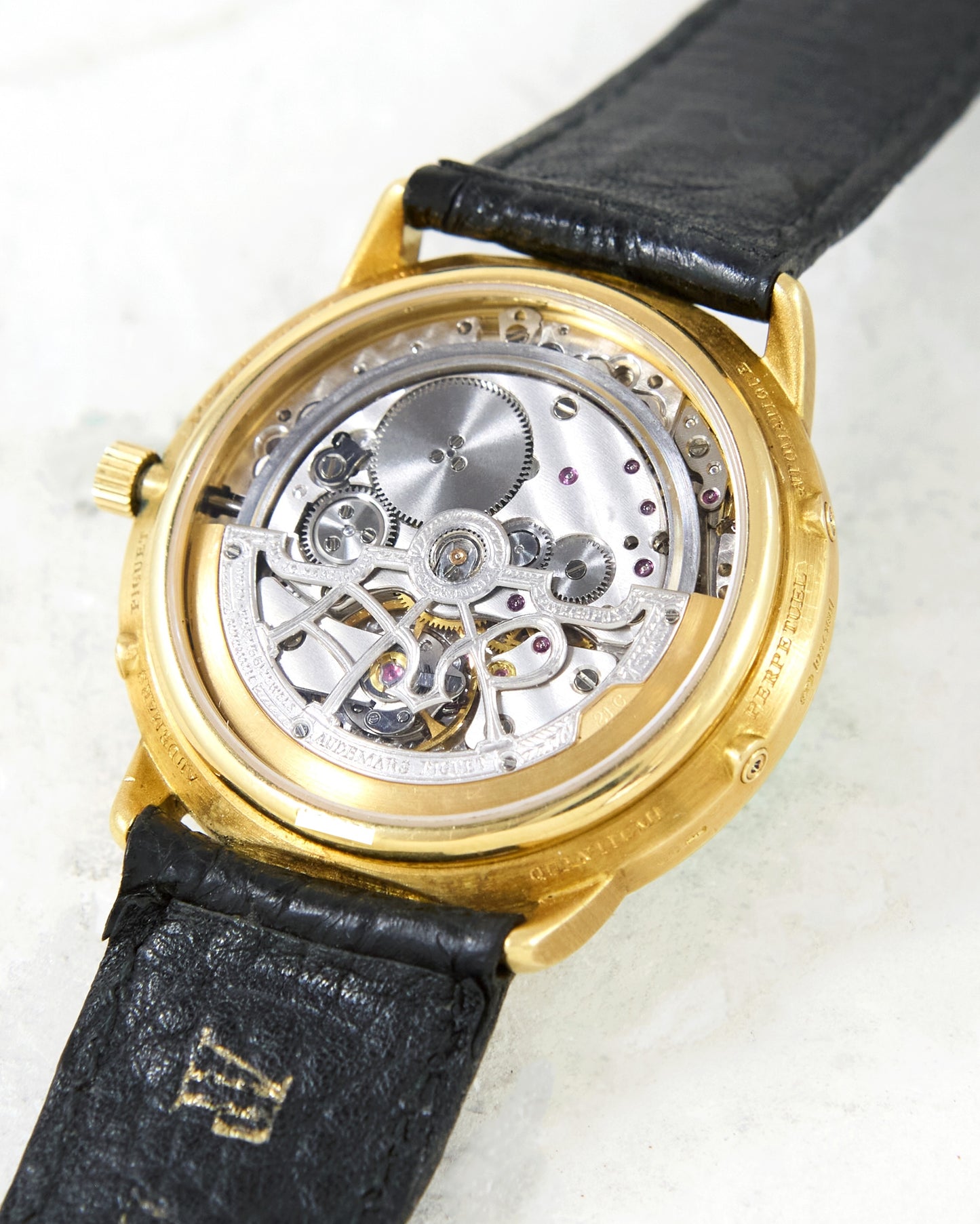 Audemars Piguet Quantieme Perpetual Automatic 25657BA with Sapphire Case Back on Leather Strap and Buckle