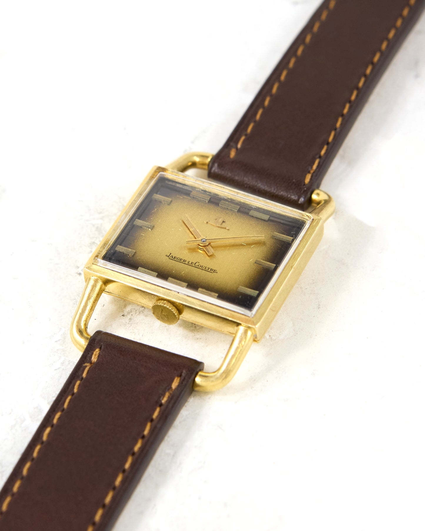 Jaeger-LeCoultre Etrier Jumbo 9041 Ombre Brown Dial on Leather Strap and Buckle