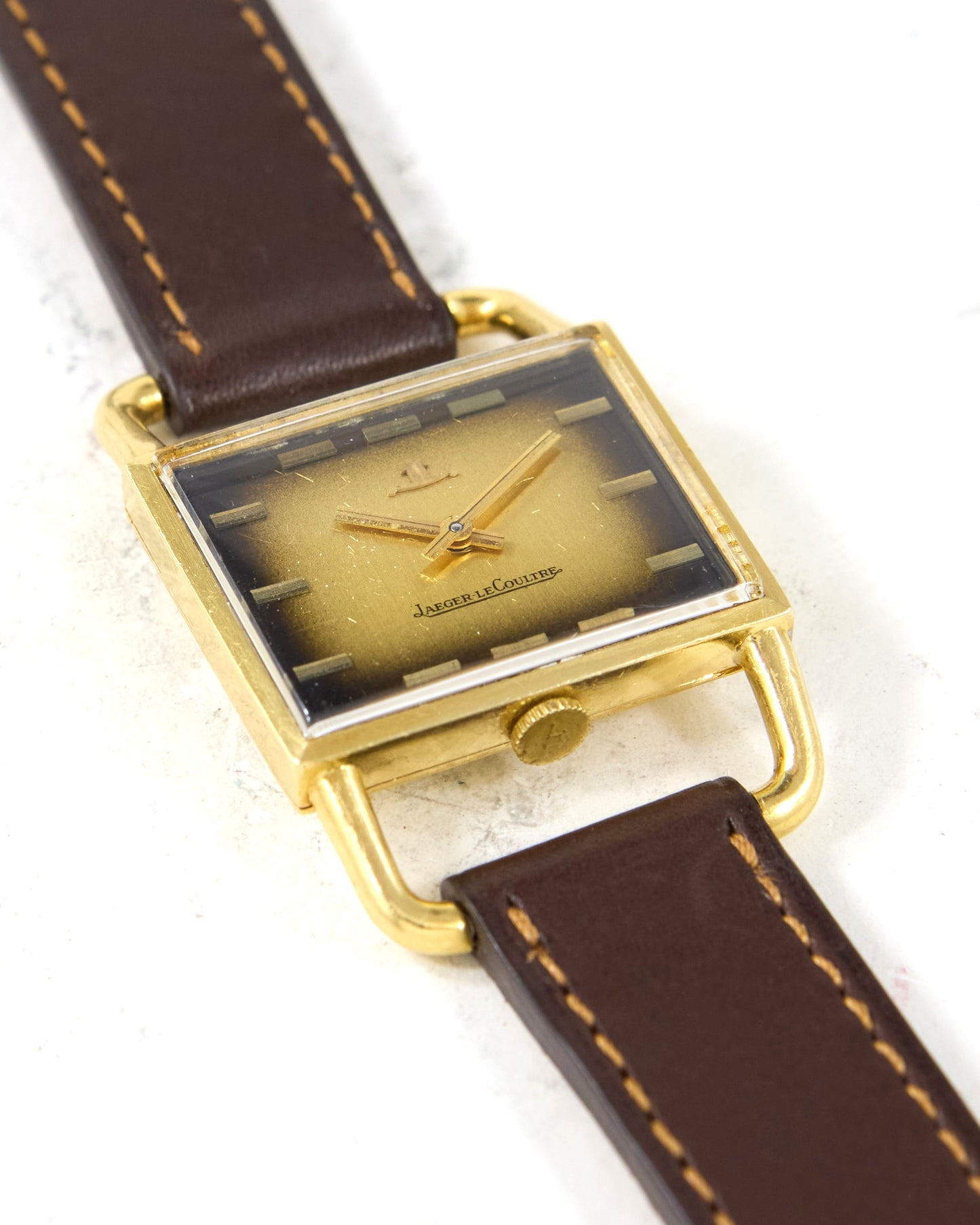 Jaeger-LeCoultre Etrier Jumbo 9041 Ombre Brown Dial on Leather Strap and Buckle