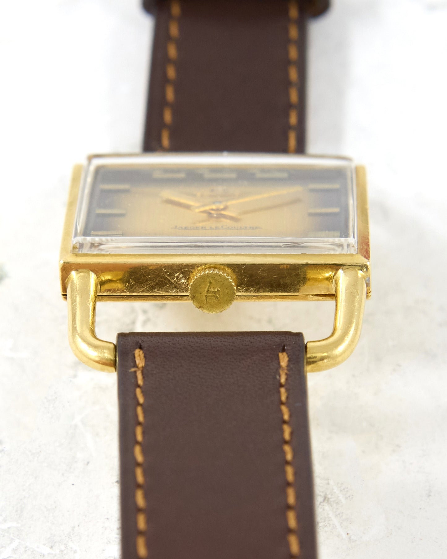 Jaeger-LeCoultre Etrier Jumbo 9041 Ombre Brown Dial on Leather Strap and Buckle