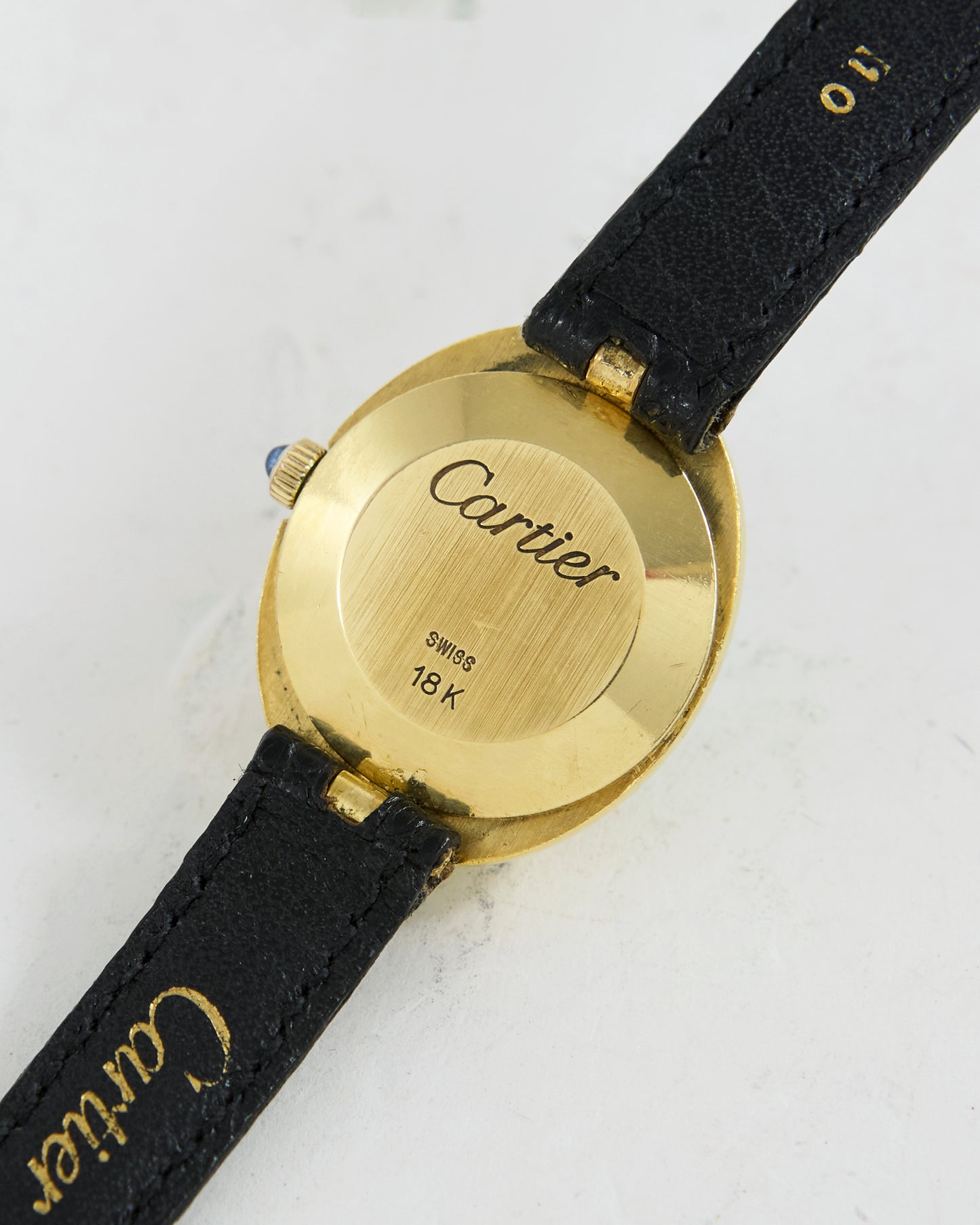 CARTIER BAIGNOIRE BREGUET NUMERAL DIAL ON SIGNED STRAP & BUCKLE