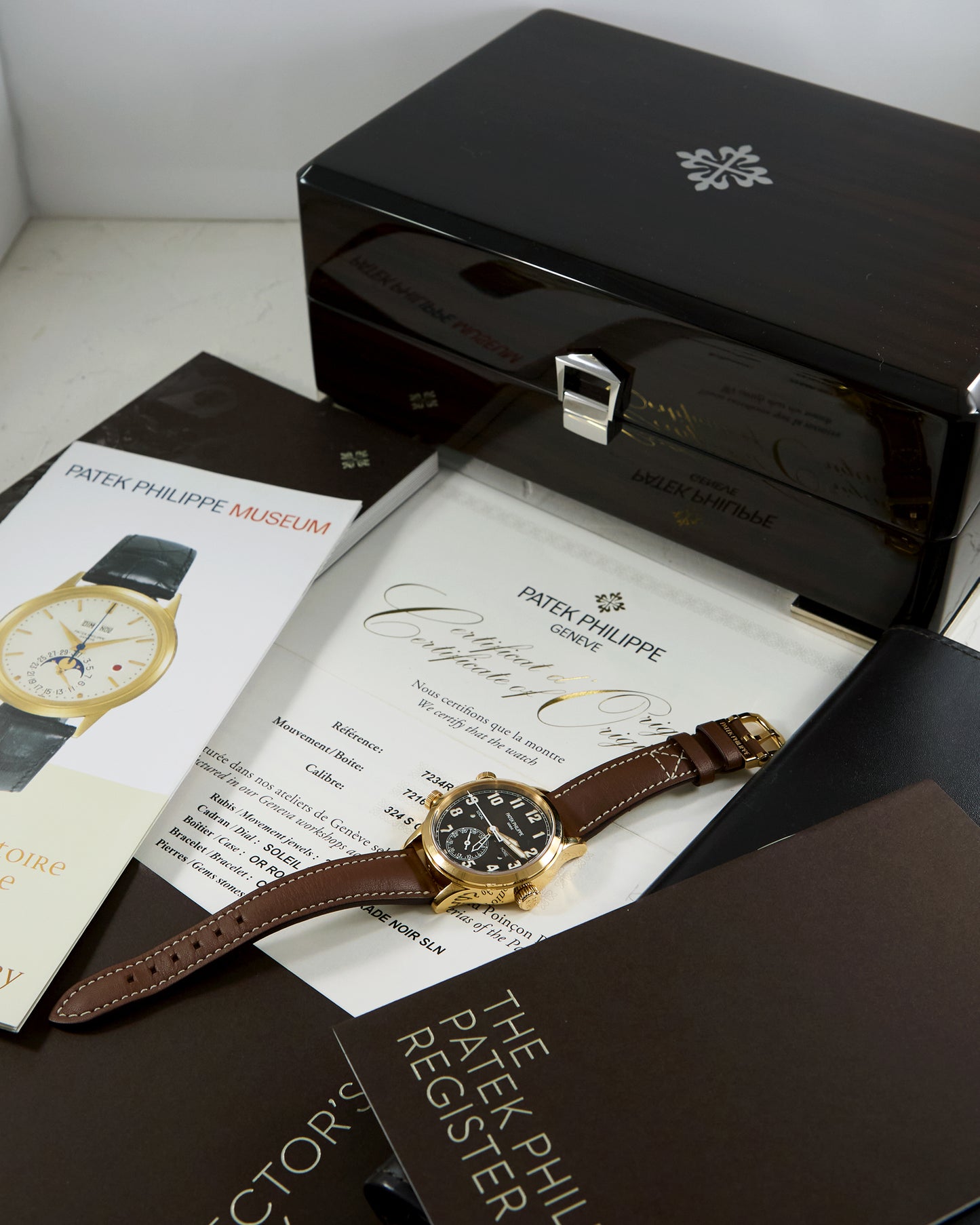 PATEK PHILIPPE CALATRAVA PILOT TRAVEL TIME 7234R WITH FULL SET OF BOX & PAPERS