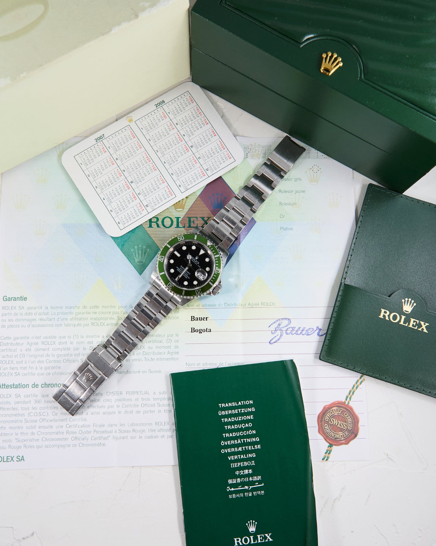ROLEX SUBMARINER LIME GREEN KERMIT 50TH ANNIVERSARY WITH BOX & PAPERS