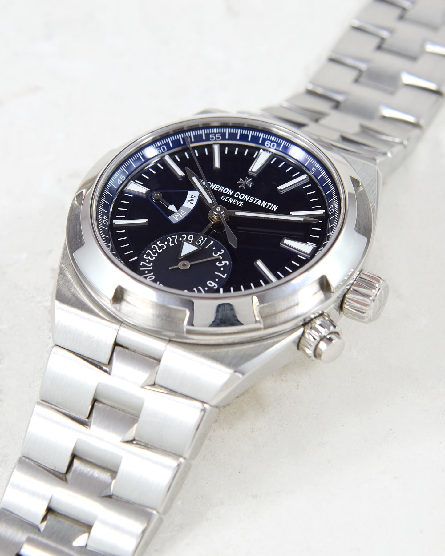 Vacheron Constantin Overseas Dual Time 7900V Blue Dial in Steel with Extra Straps and Box & Papers