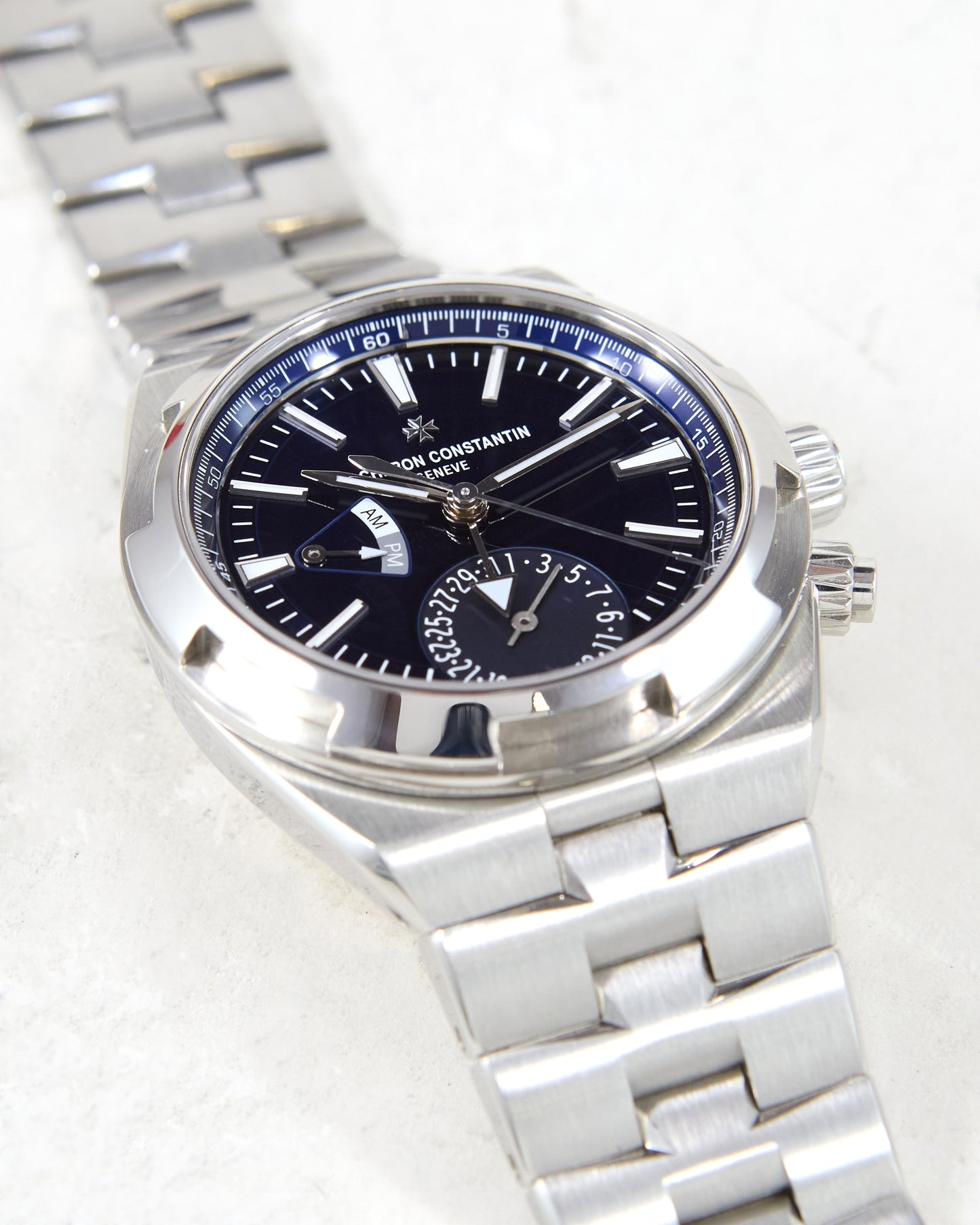 Vacheron Constantin Overseas Dual Time 7900V Blue Dial in Steel with Extra Straps and Box & Papers