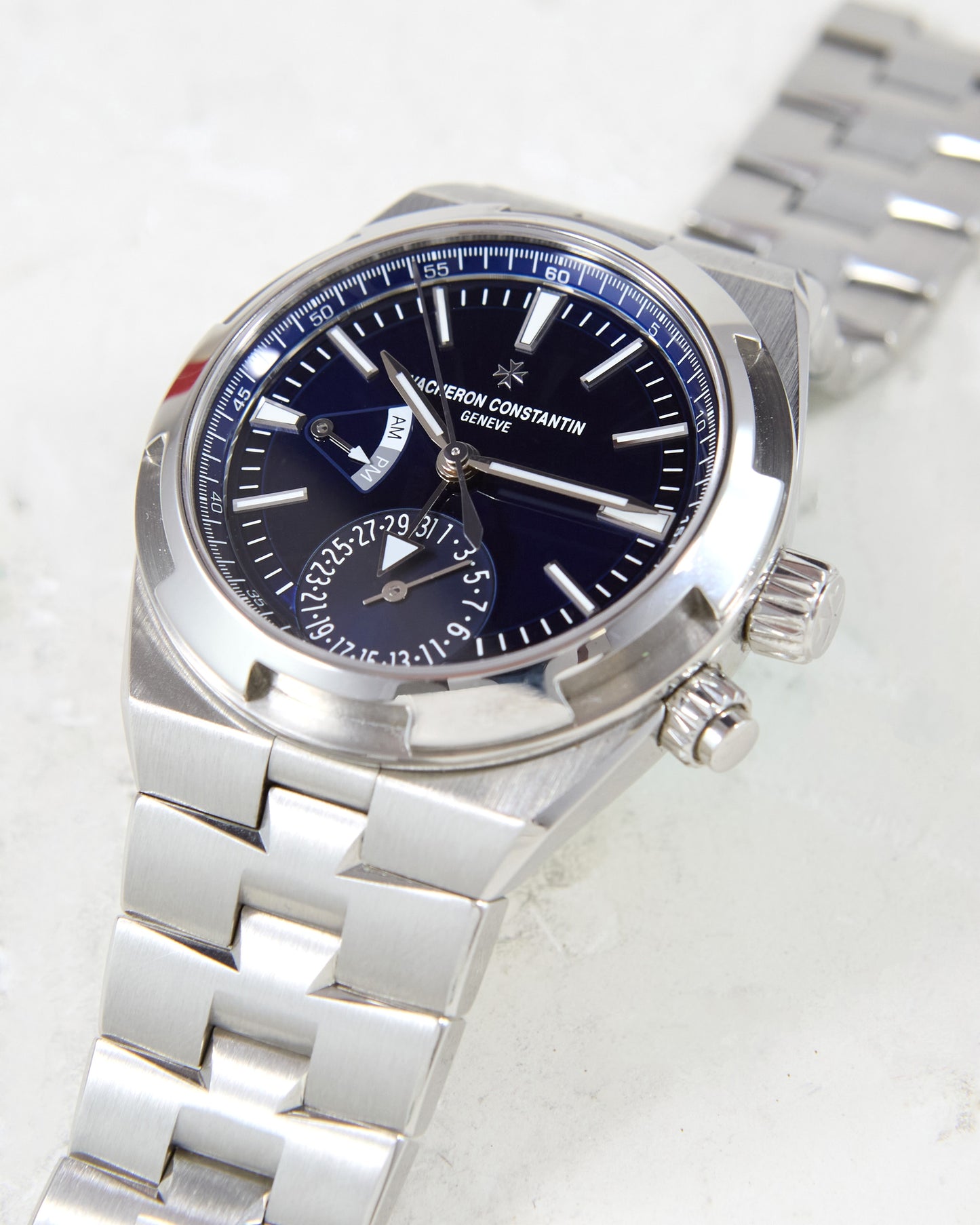 Vacheron Constantin Overseas Dual Time 7900V Blue Dial in Steel with Extra Straps and Box & Papers